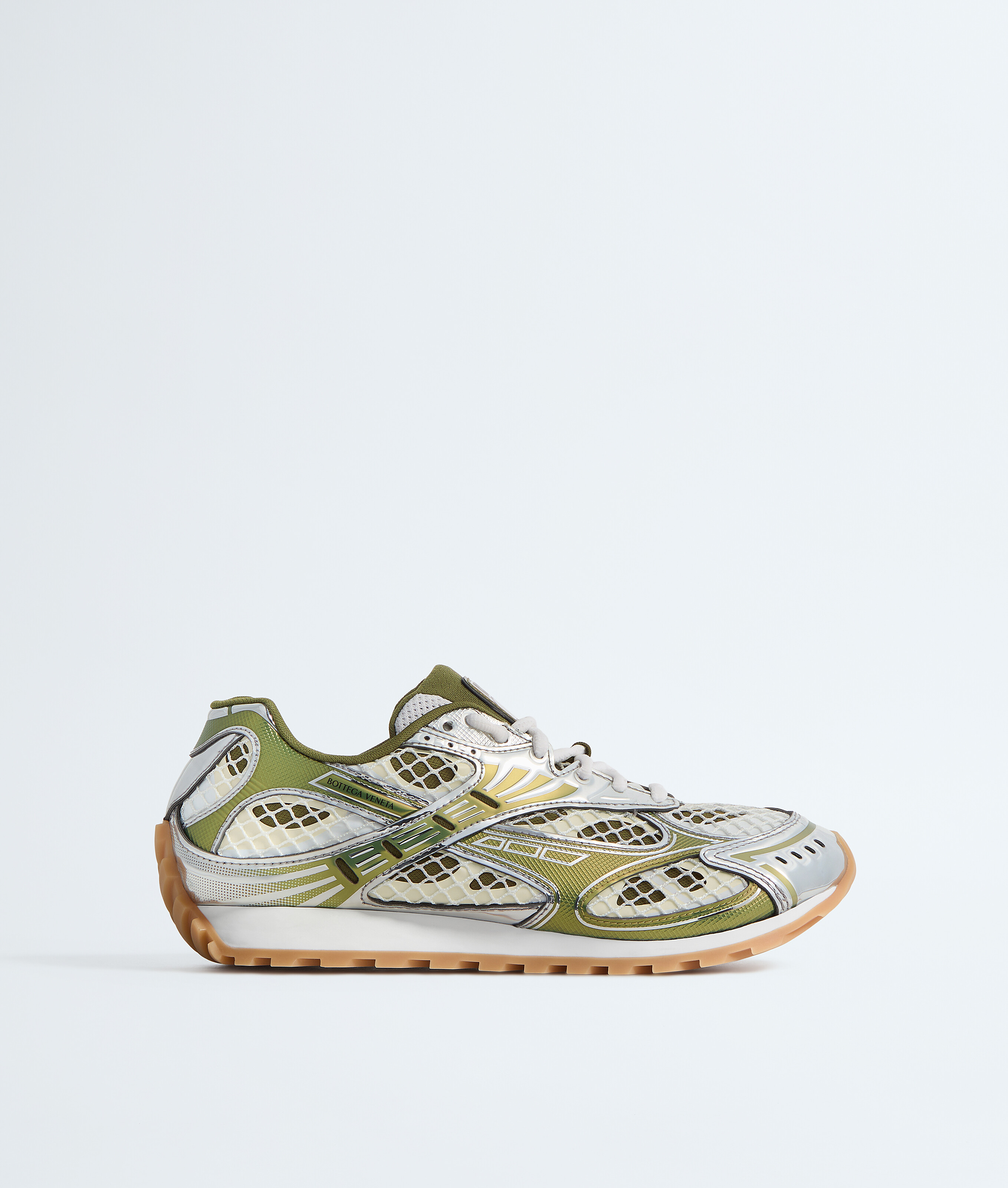 Bottega Veneta Orbit Lace-up Technical Fishnet Sneakers In Multi