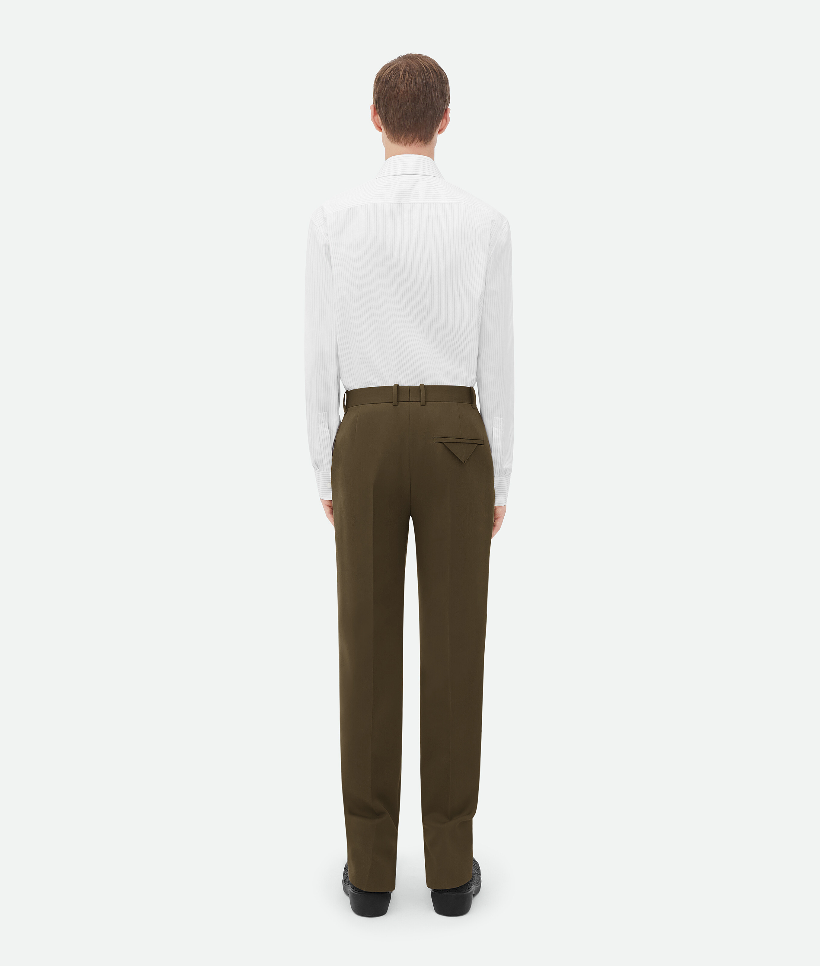 Shop Bottega Veneta Pantalon En Grain De Poudre In Beige