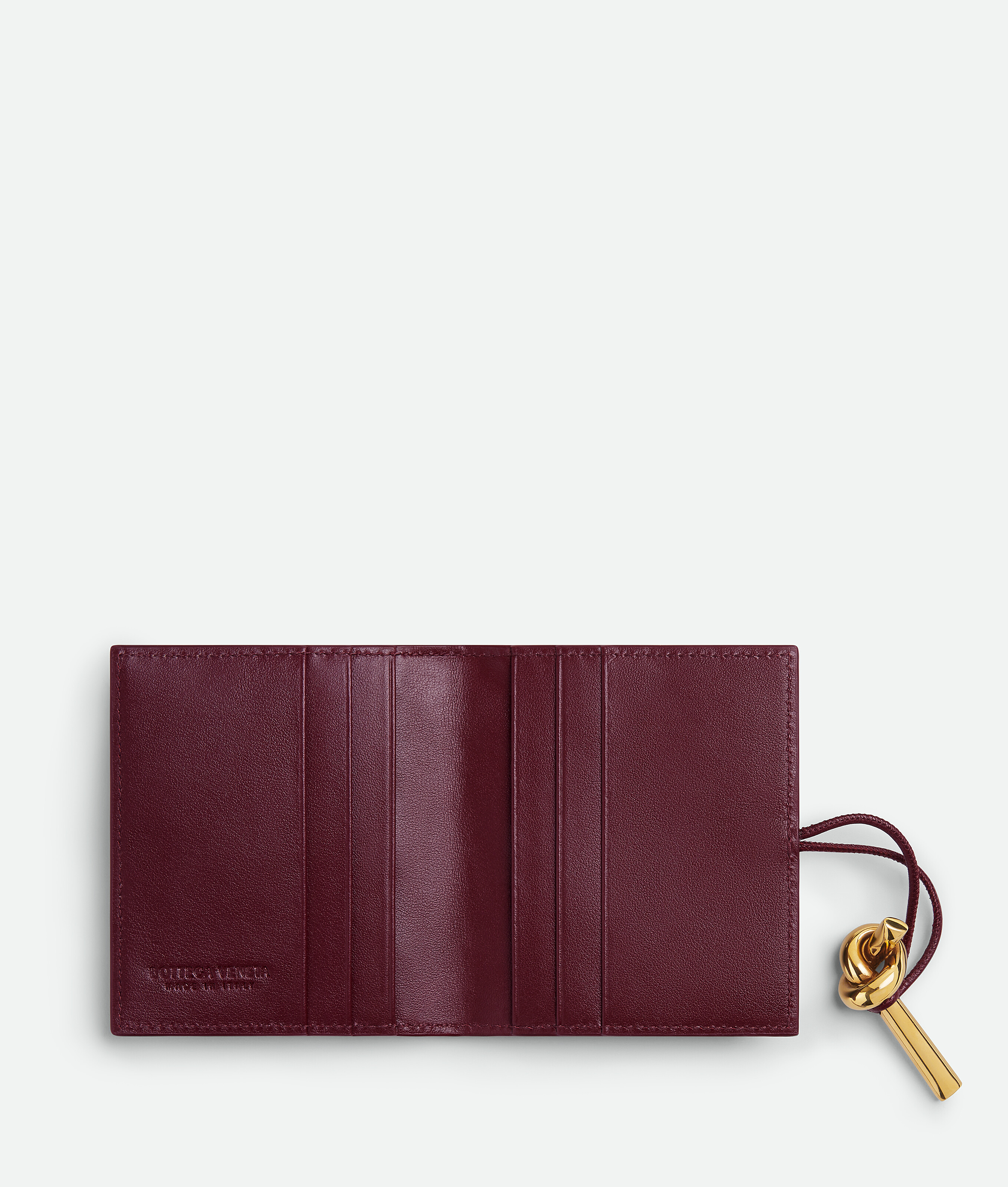 Bottega Veneta Andiamo Flap Card Case In Burgundy