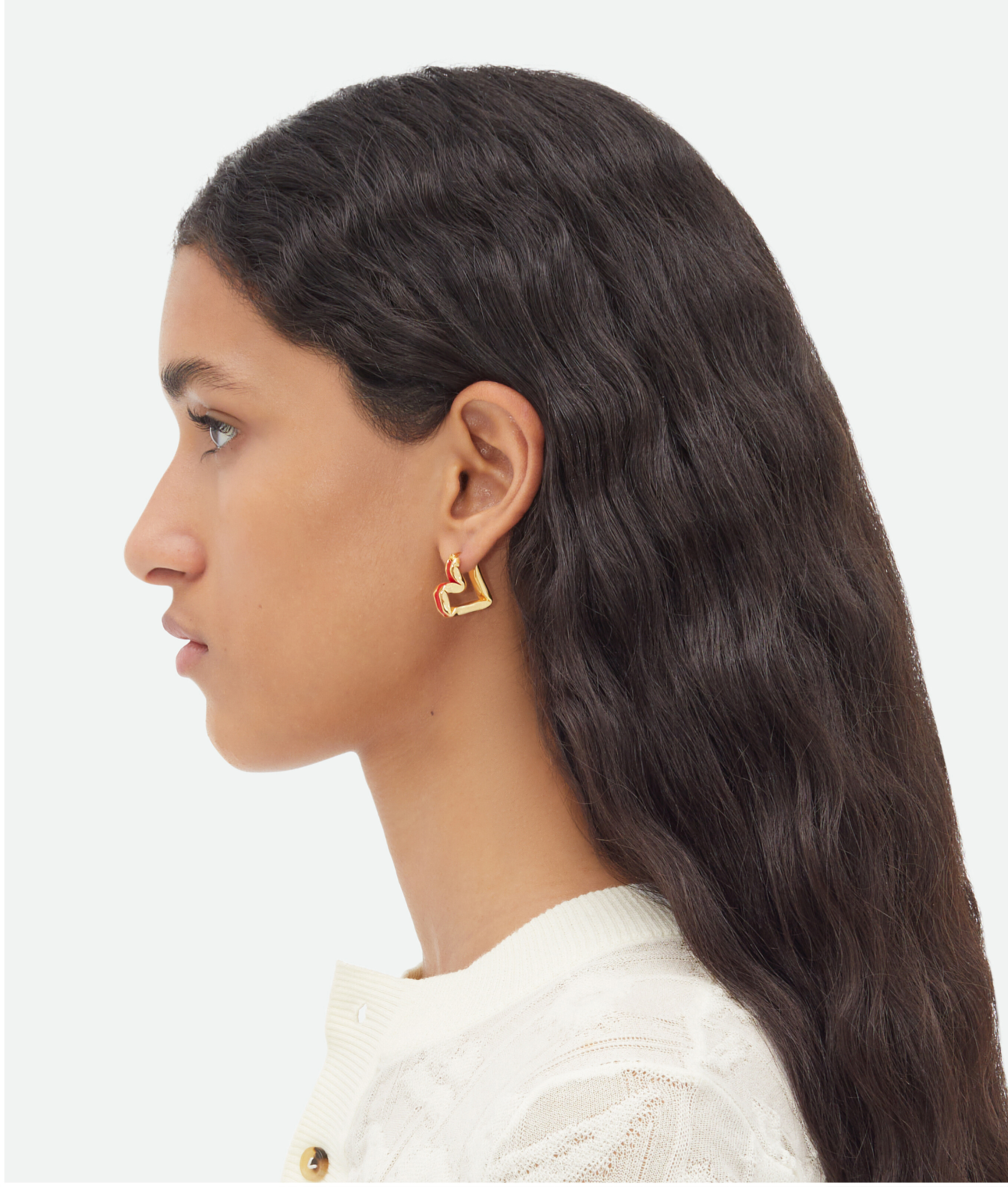 Bottega Veneta H Beam Earrings In Gold