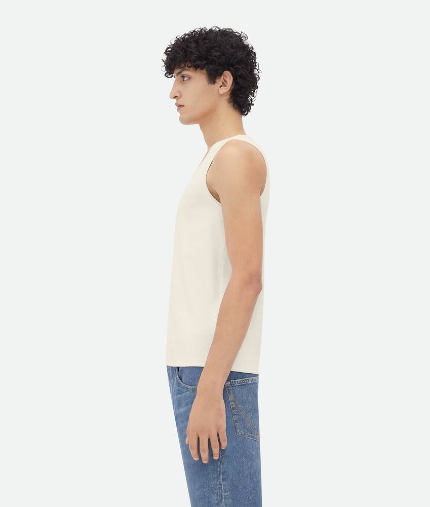 Bottega Veneta® Men's Stretch Rib Cotton Tank Top in Chalk. Shop