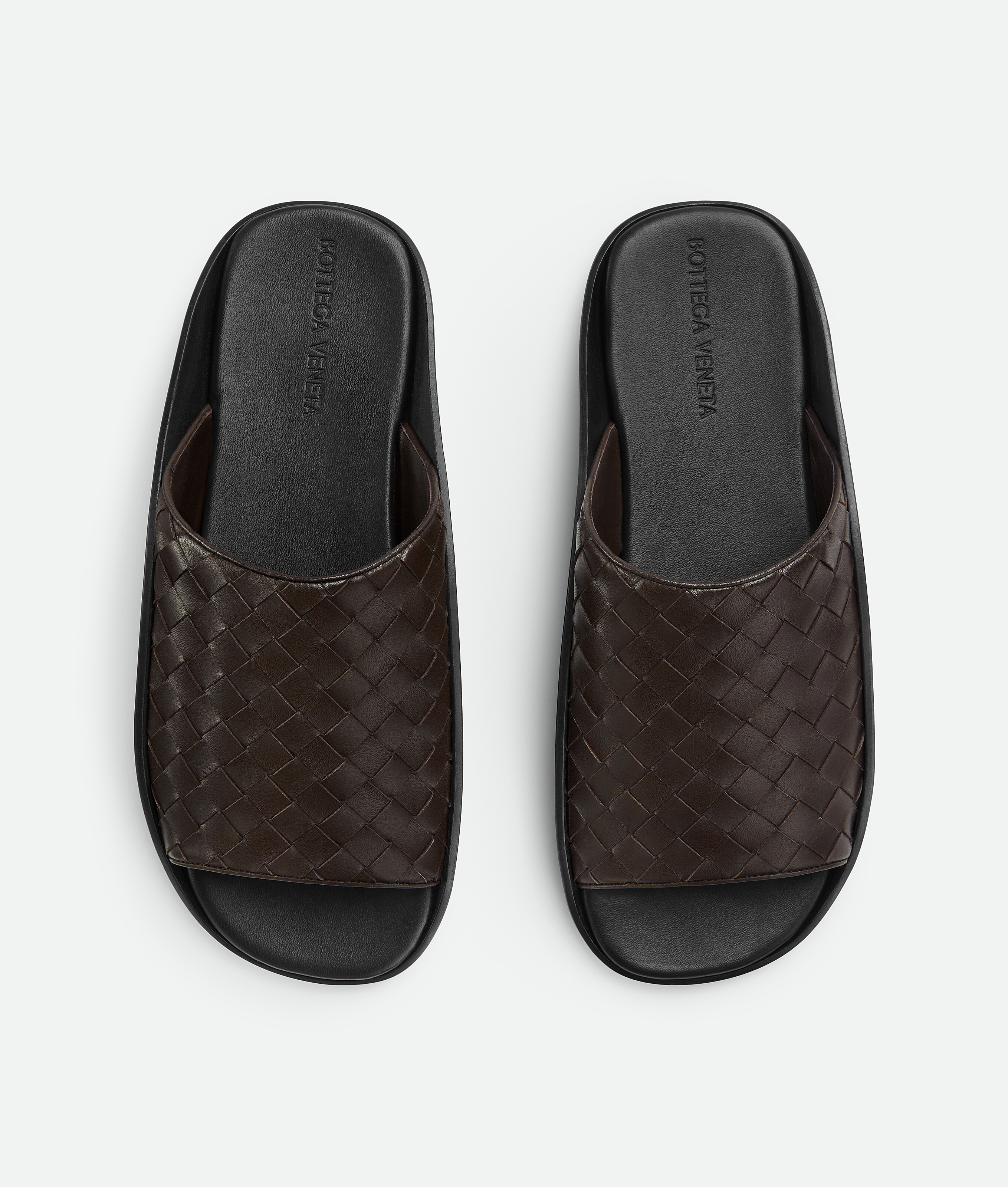 Bottega Veneta Nappa Opaque Weave Mule Sandal In Brown