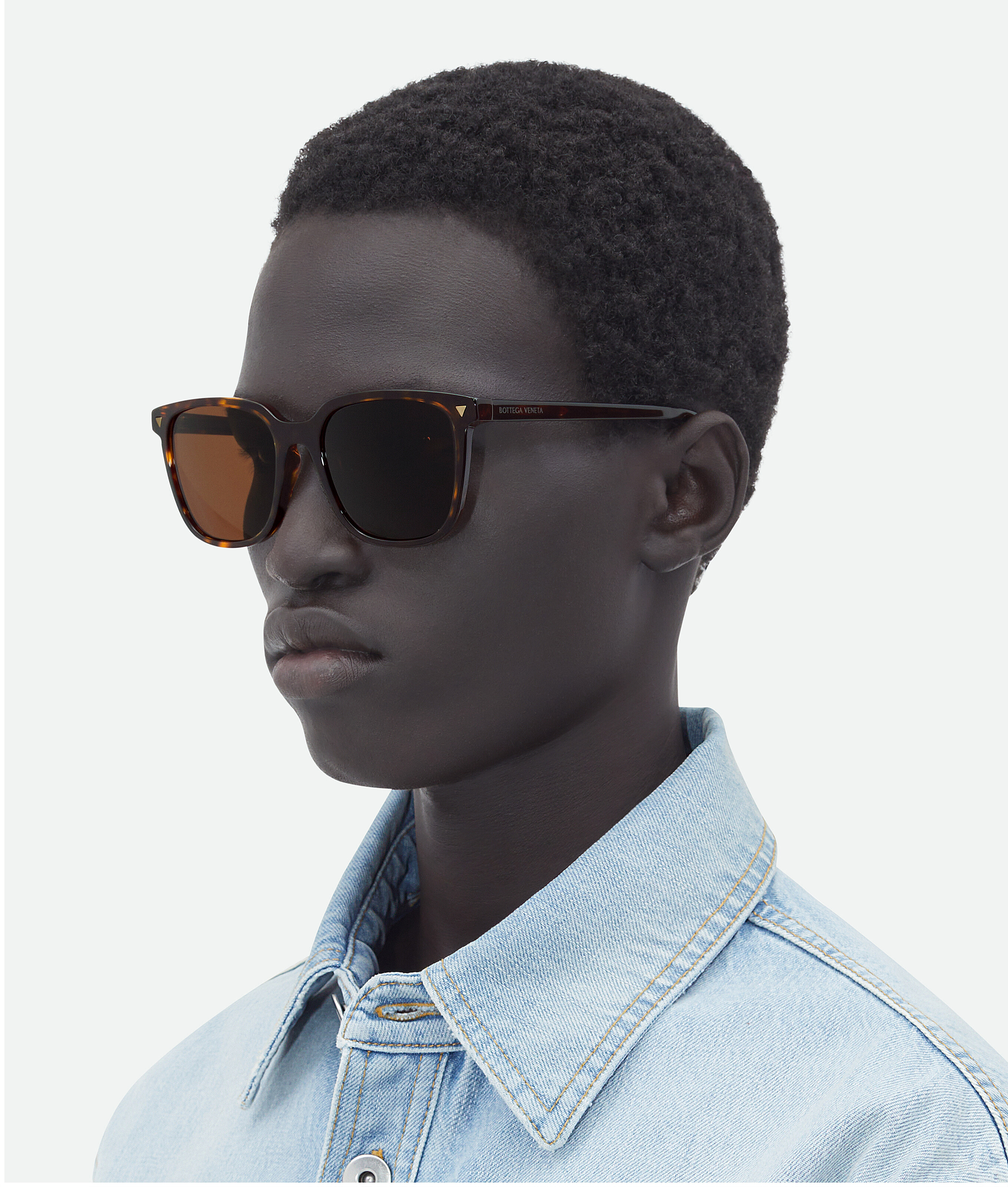 Bottega Veneta Soft Recycled Acetate Square Sunglasses In Brown