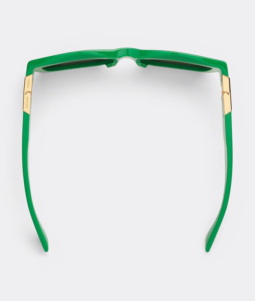 Bottega Veneta – Hinge Acetate Square Sunglasses Green - One Size