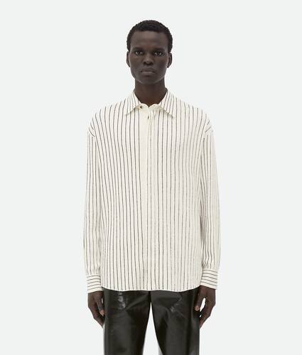 Display a large version of the product image 1 - Pinstripe Knitted Linen Shirt