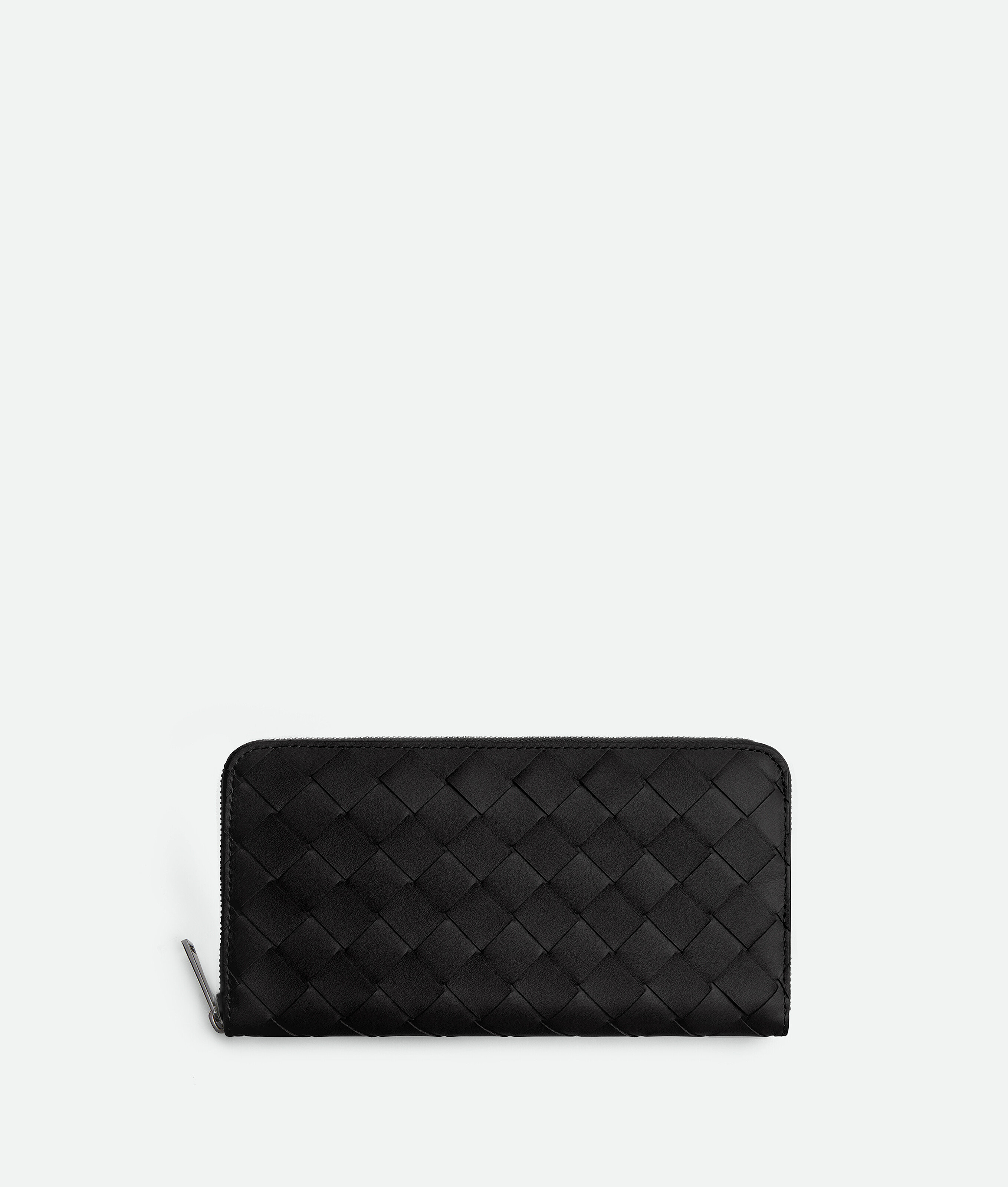 Bottega Veneta Intrecciato Zip Around Wallet - Black - Man
