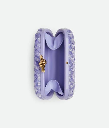 Bottega Veneta Box Knot Clutch Intrecciato Satin Small Lilac