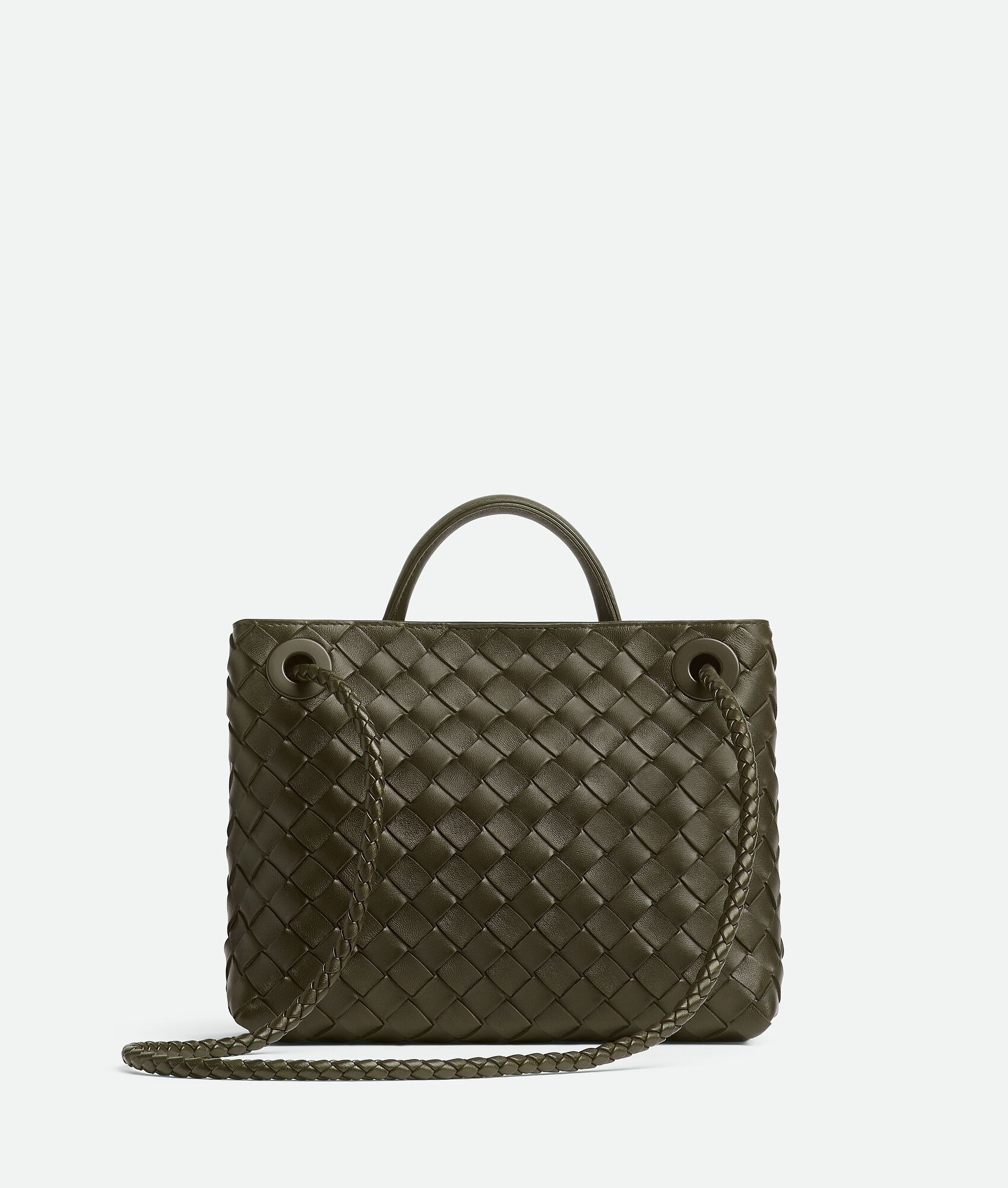 Bottega Veneta® Women's Small Andiamo in Kaki. Shop online now.