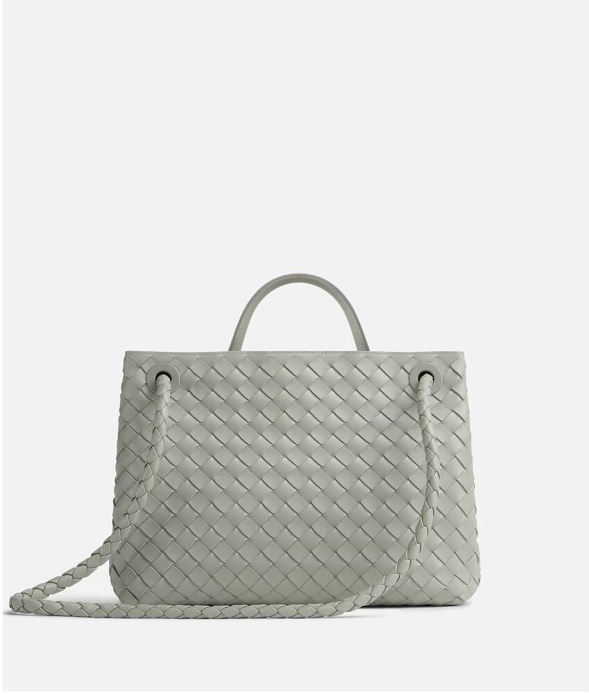 Bottega Veneta Women's Small Andiamo Intrecciato Leather Top Handle Bag - Agate Grey