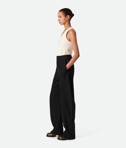 Pantalon ample en sergé de coton