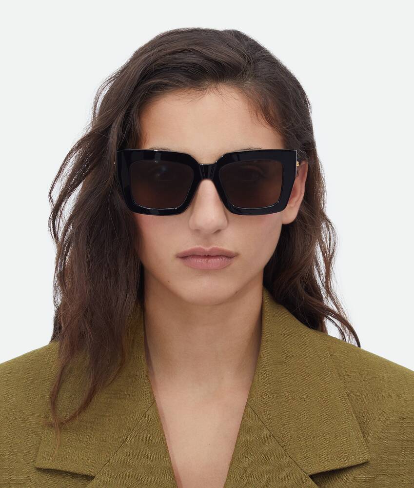 Bottega Veneta® Women's Classic Square Sunglasses in Black Grey