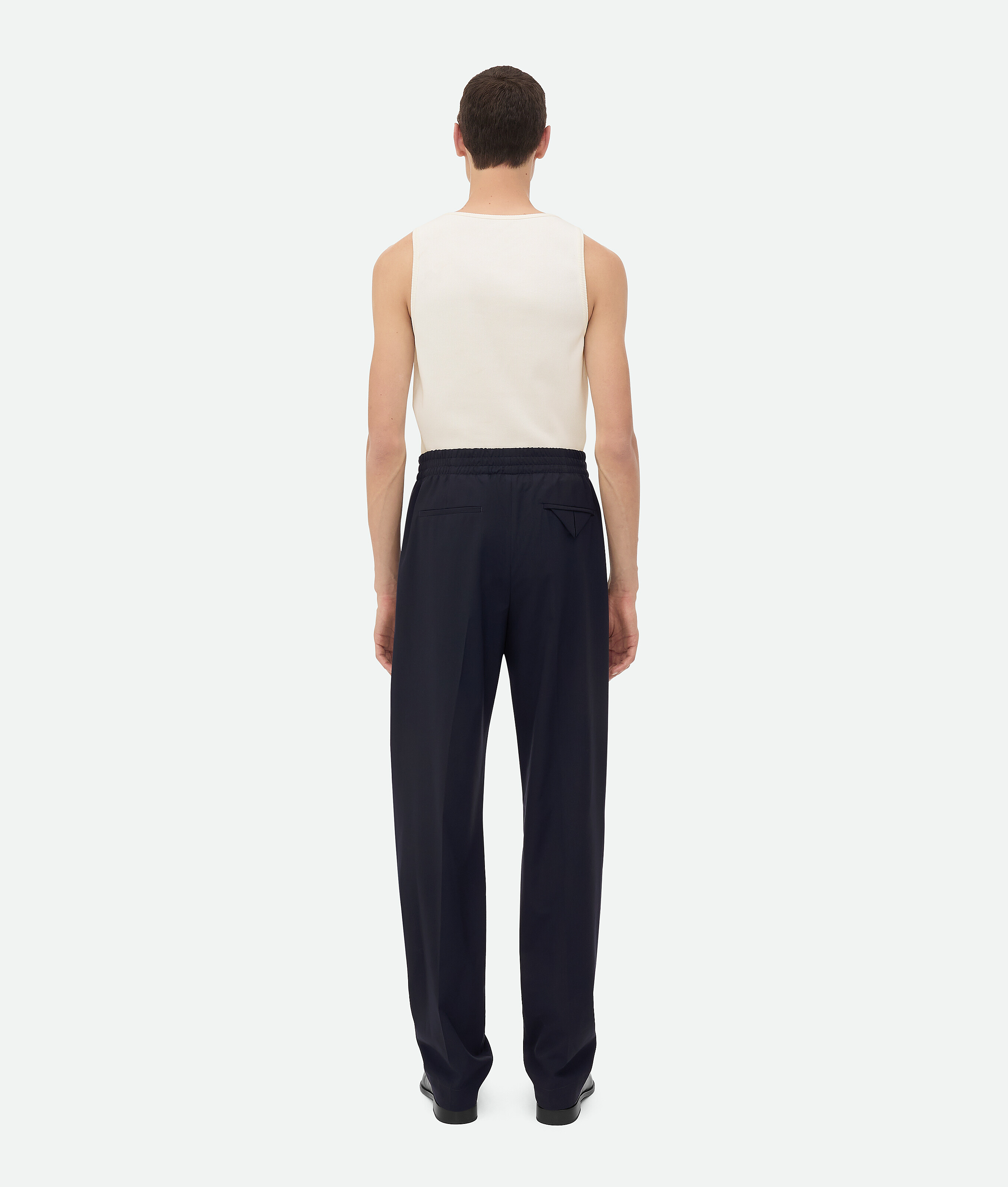Bottega Veneta Lightweight Wool Trousers In Midnight Blue