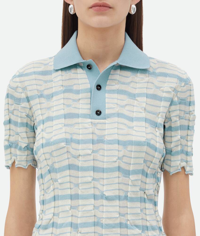 Display a large version of the product image 4 - Distorted Stripe Cotton Polo