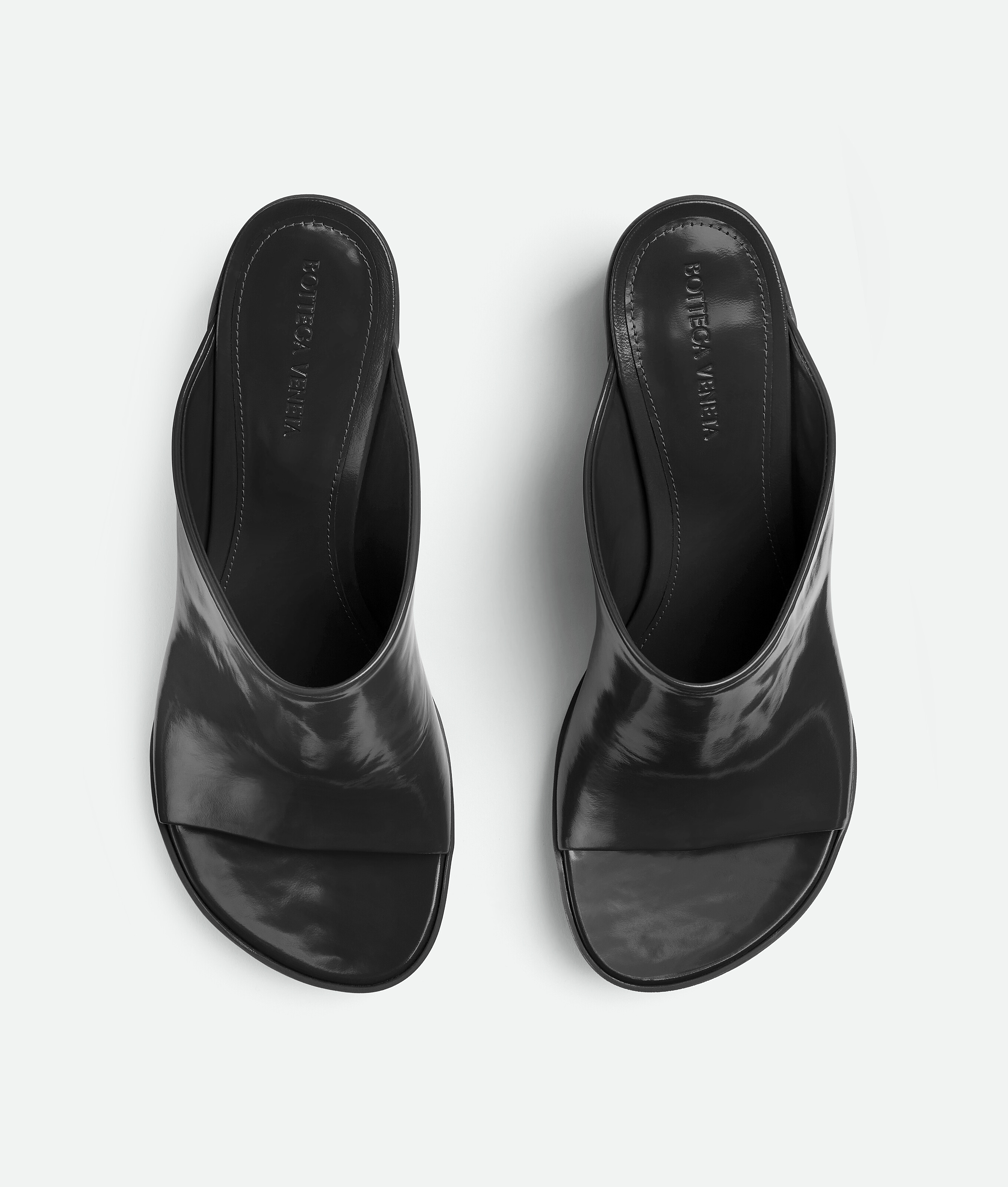 Bottega Veneta Atomic Leather Cylinder-heel Mules In Black