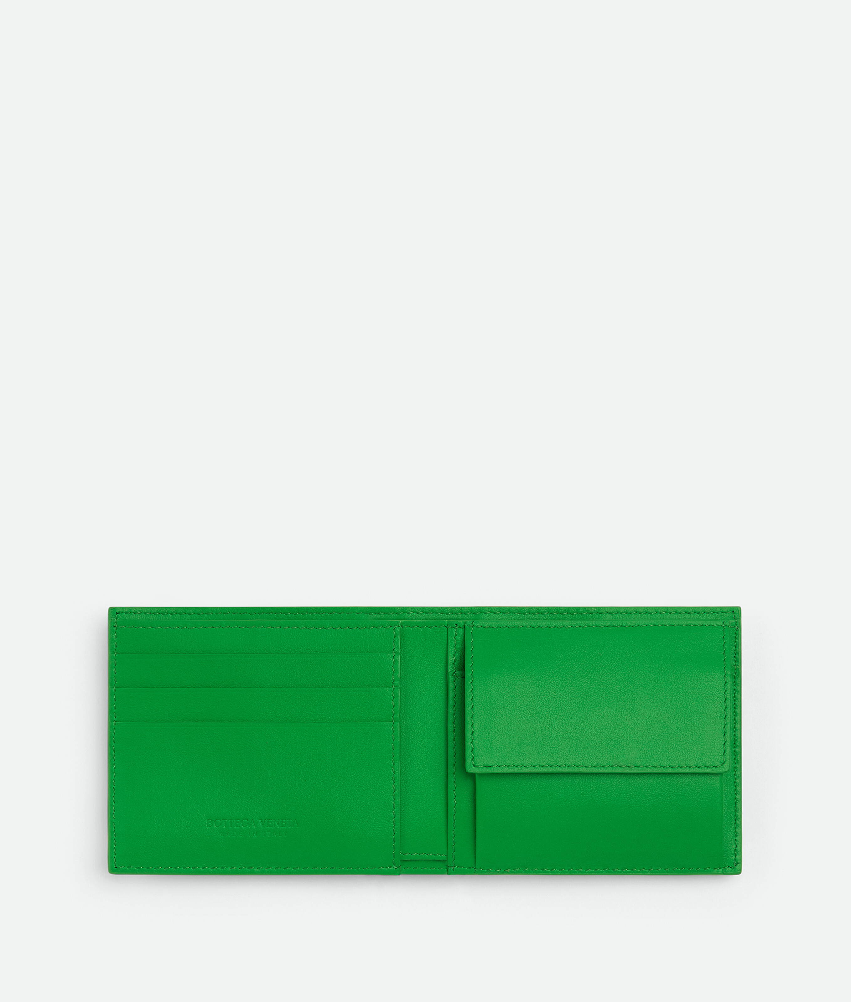 Shop Bottega Veneta Bi-fold Wallet With Coin Purse In Green