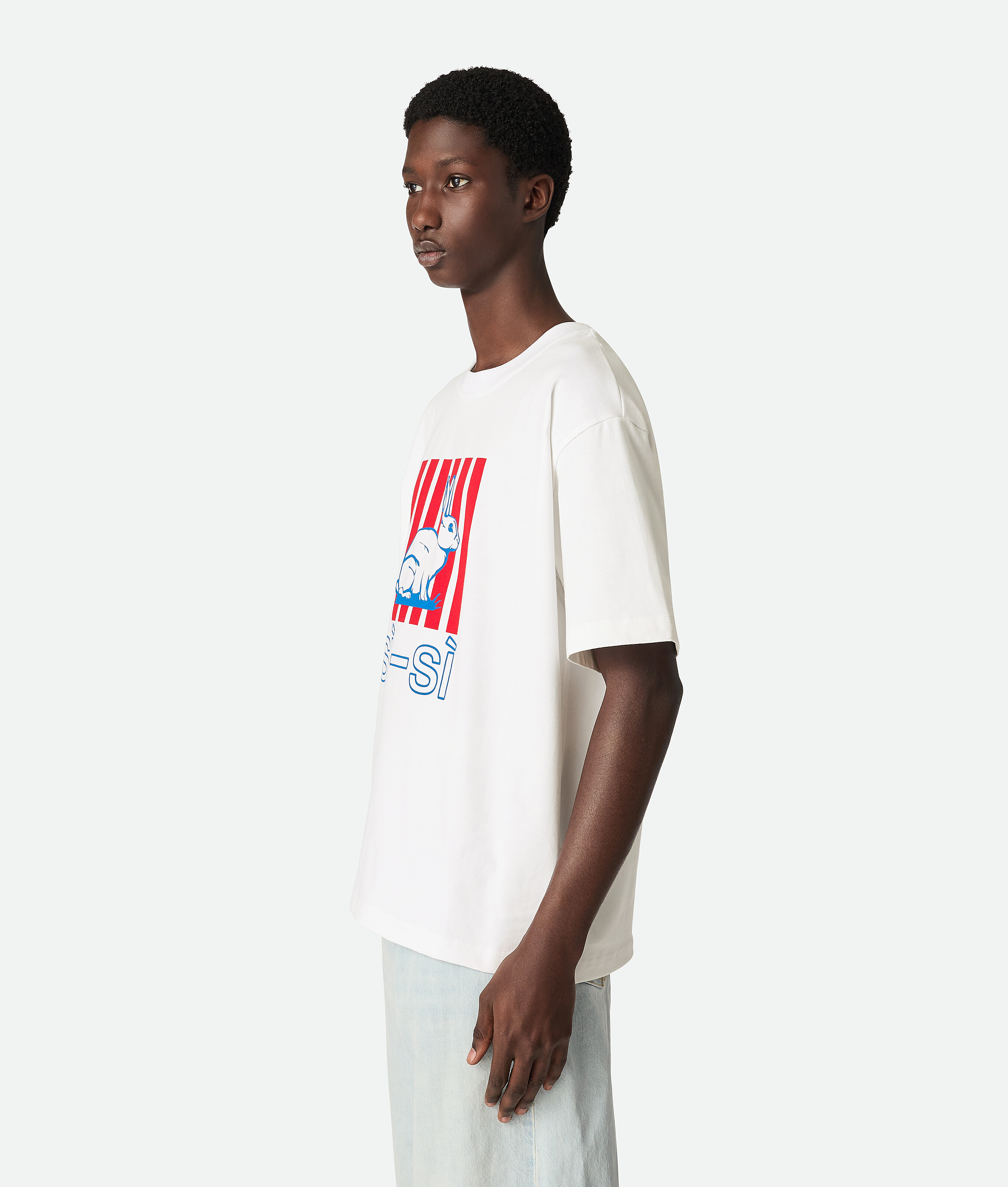 BOTTEGA VENETA BEDRUCKTES T-SHIRT AUS BAUMWOLLJERSEY