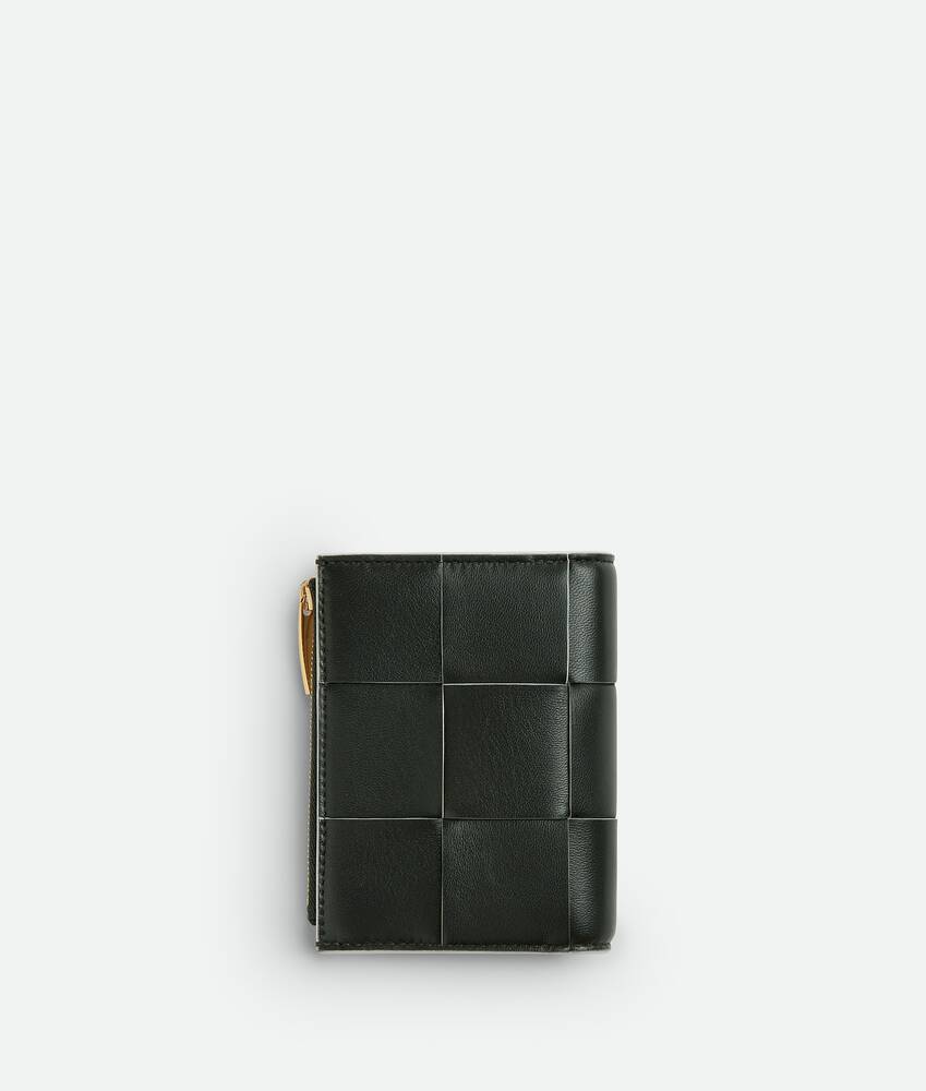 【希少】ボッテガヴェネタ 二つ折り財布 コンパクトウォレット グリーン カセット
