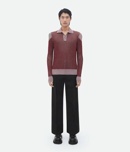 poloshirt aus gerippter baumwolle