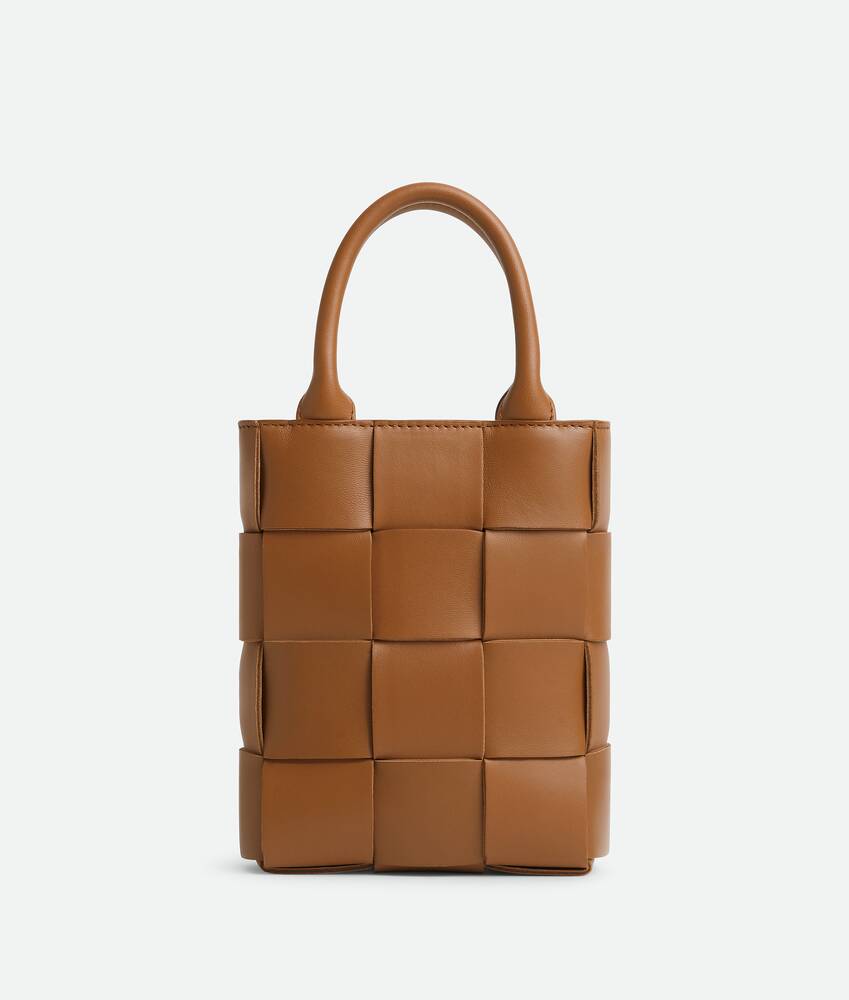 BOTTEGA VENETA イントレチャート ミニ トートバッグ レザー 茶色