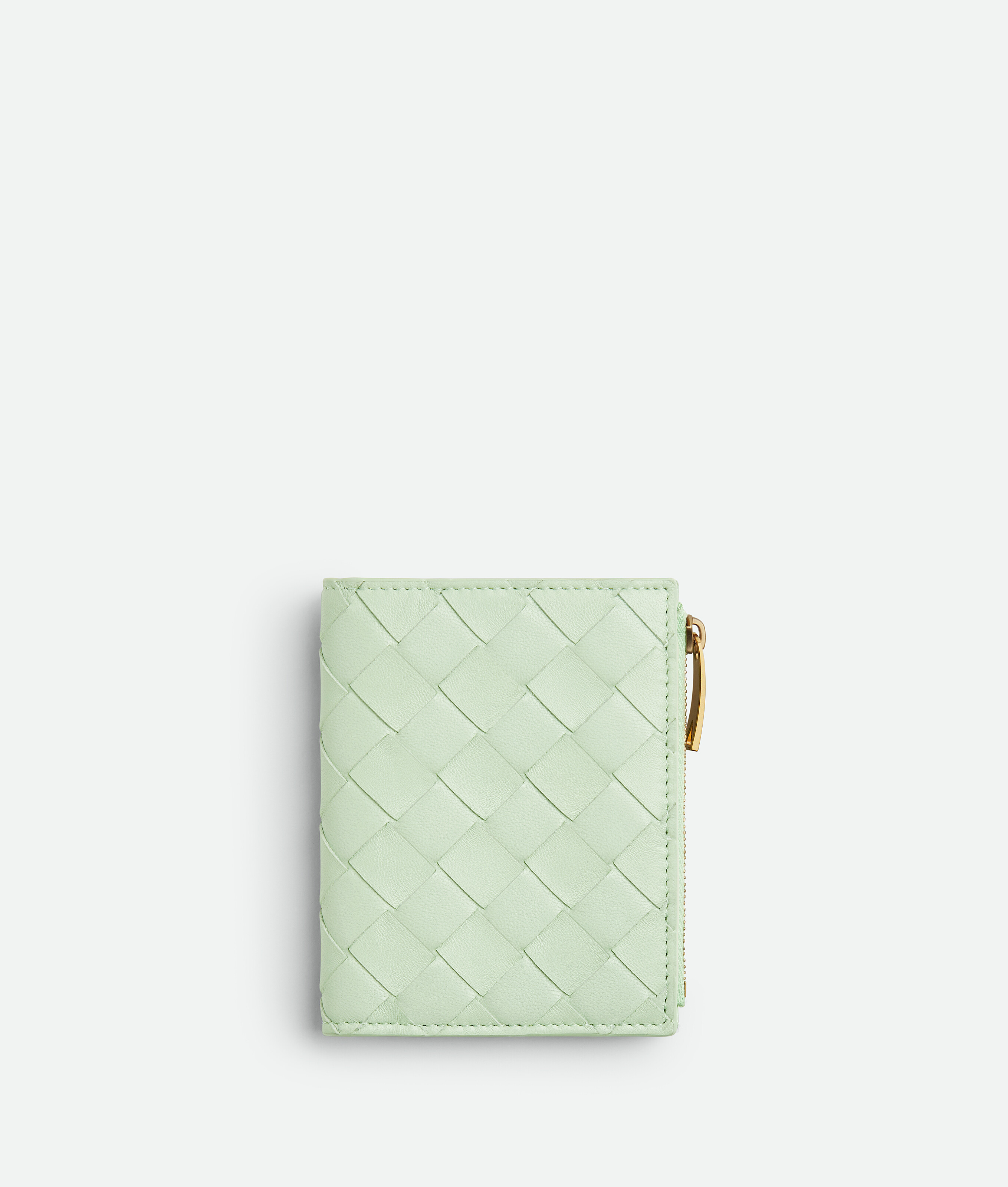 Bottega Veneta Intrecciato Small Bi-fold Wallet In Green