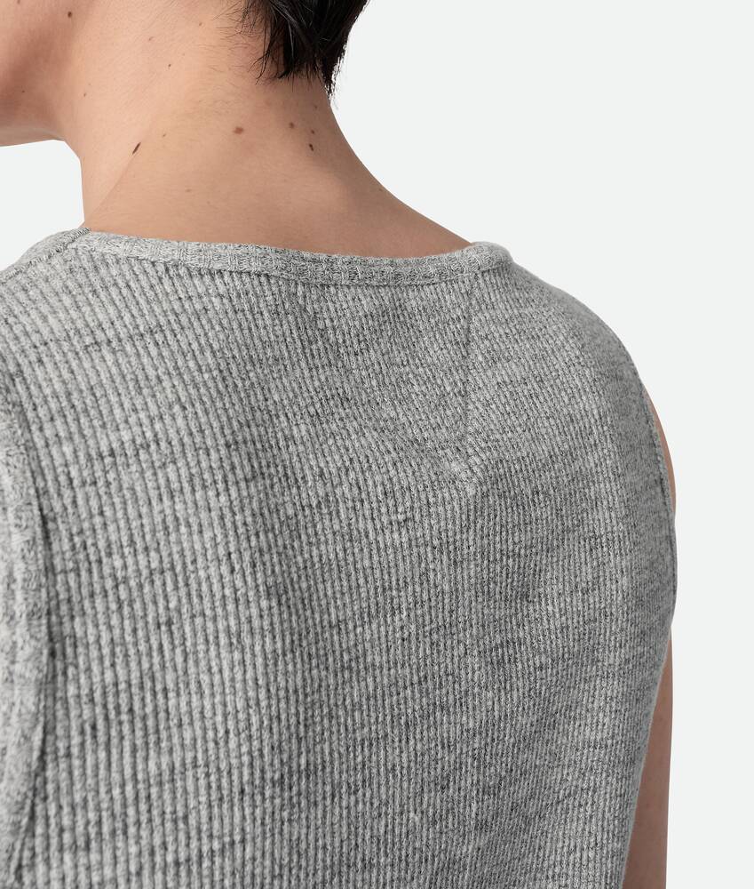 【送料&関税込】Bottega Veneta Melange Grey Wool Tank Top Bottega Veneta Ribbed Tank Top in Light Beige Melange | FWRD