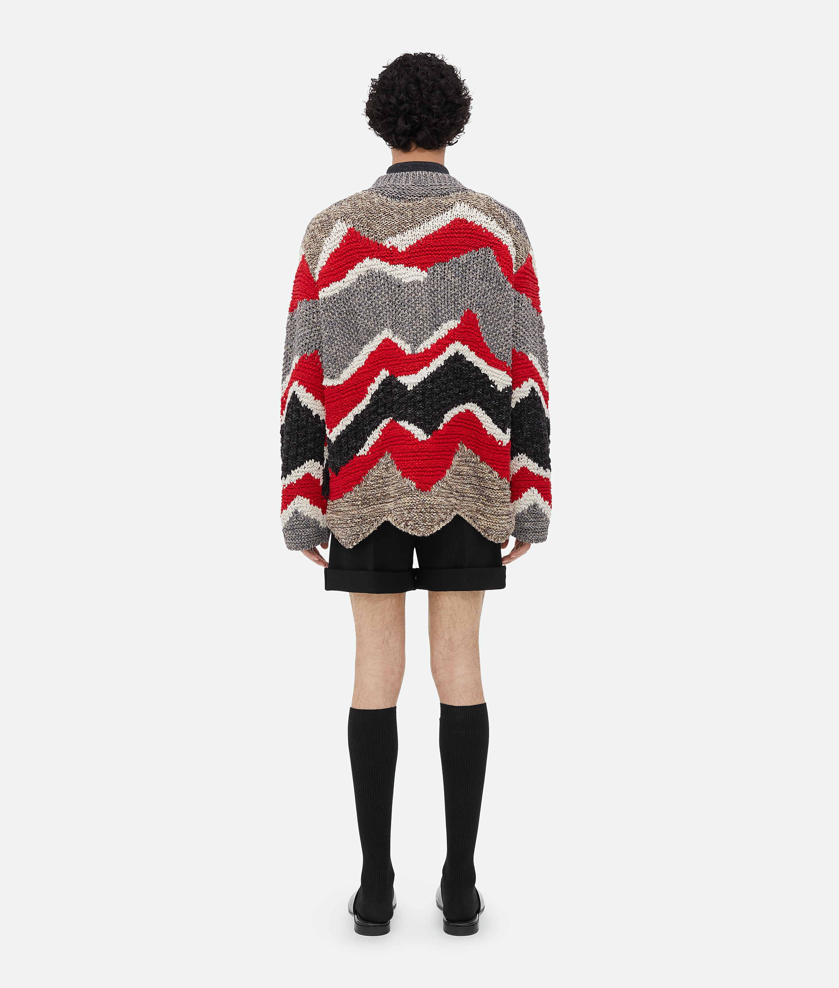 Shop Bottega Veneta Baumwollpullover Mit Zickzack-muster In Multicolor