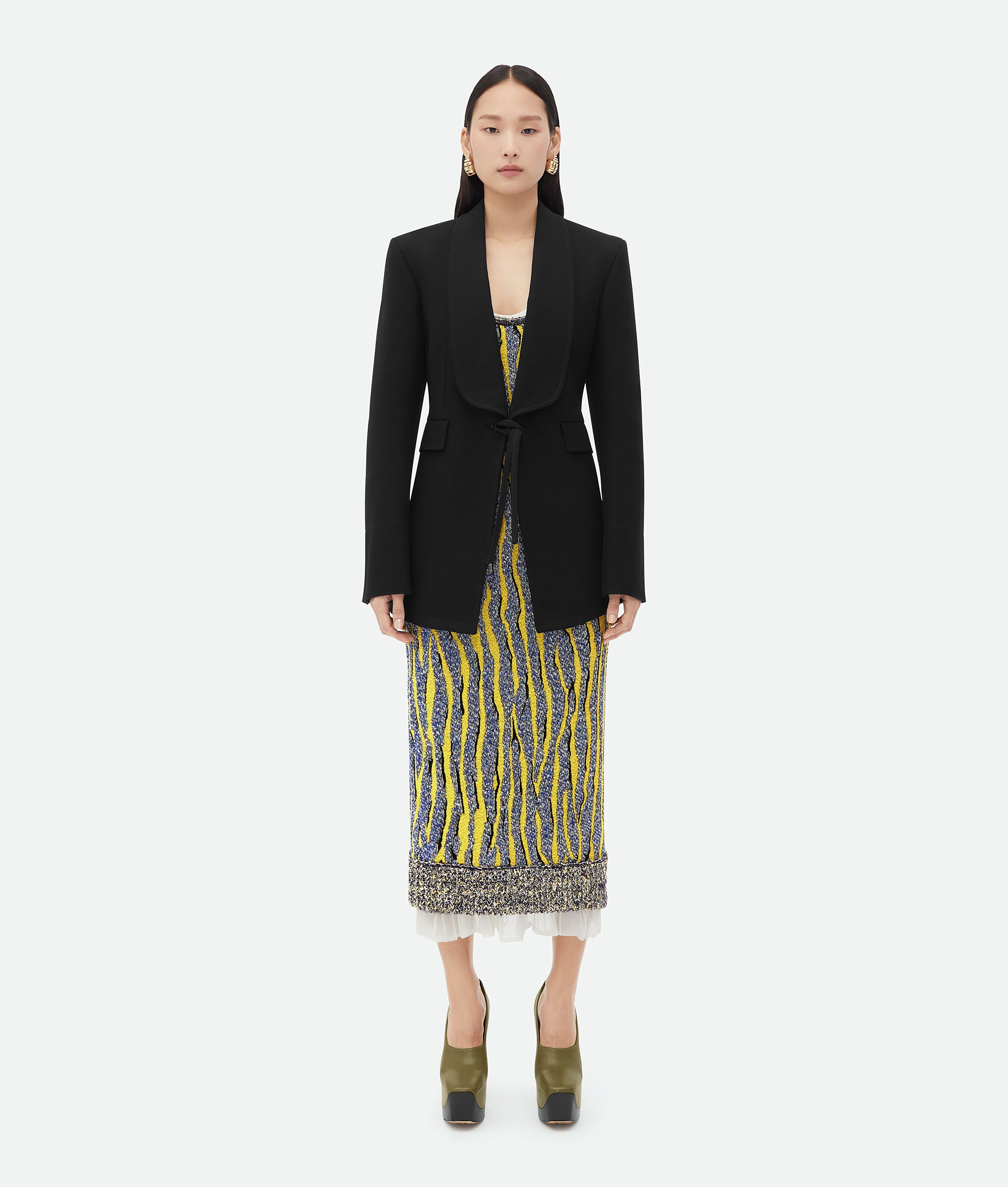 Bottega Veneta Cotton Blend Single-breast Jacket In Black