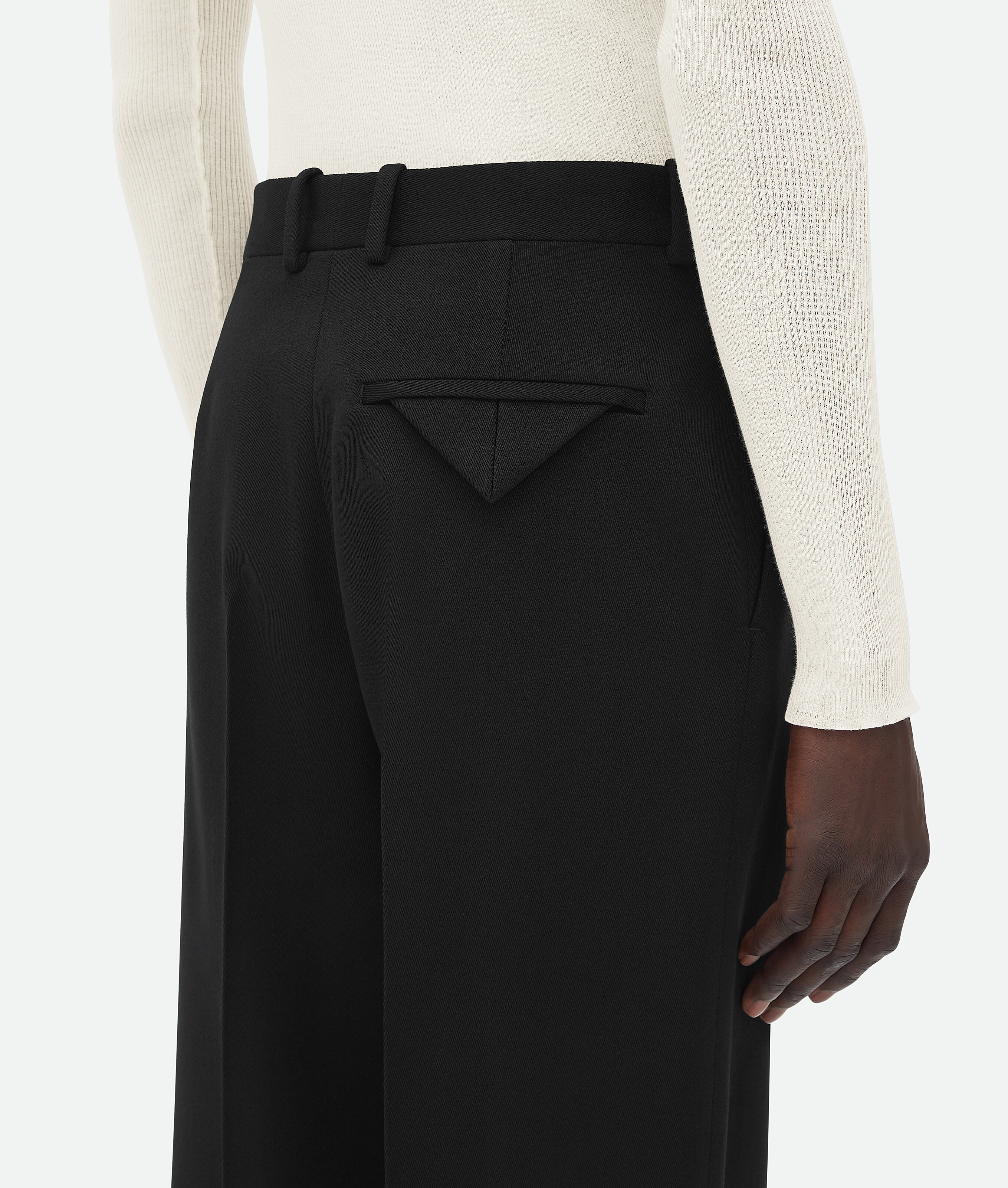 Shop Bottega Veneta Sartorial Wool Pants In Black