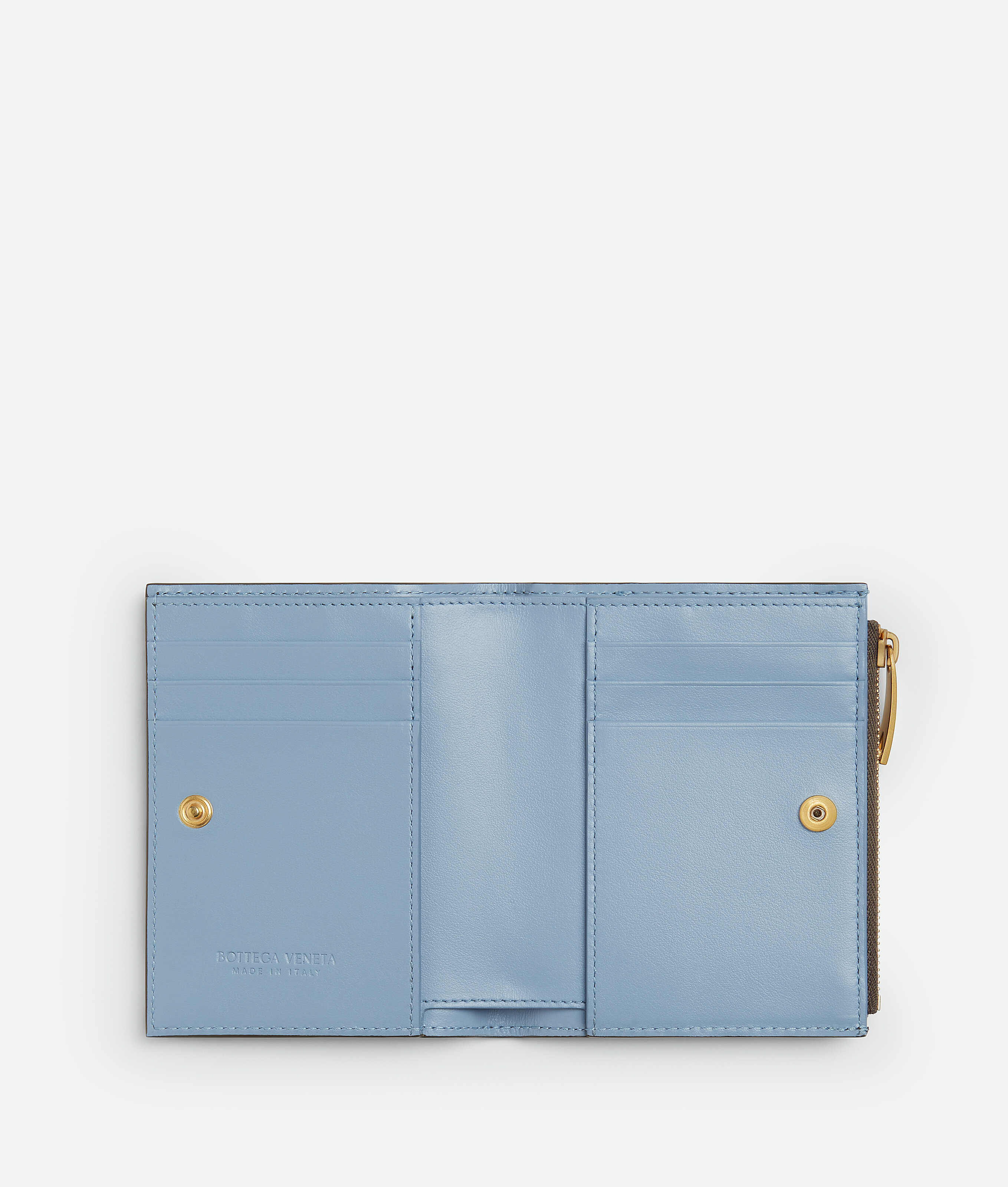 Bottega Veneta Intrecciato Small Bi-fold Wallet In Green