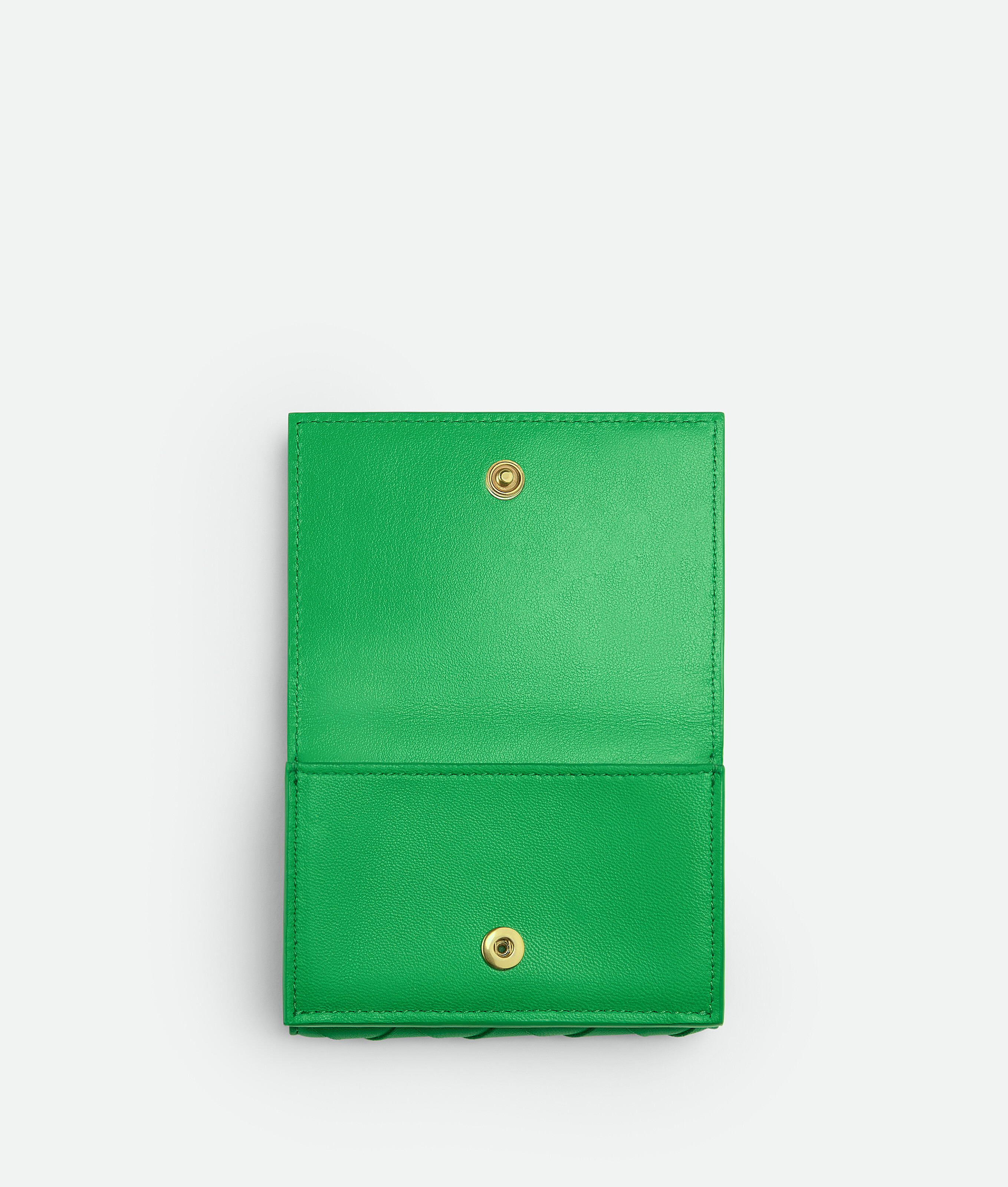 Shop Bottega Veneta Intrecciato Tiny Tri-fold Zip Wallet In Green