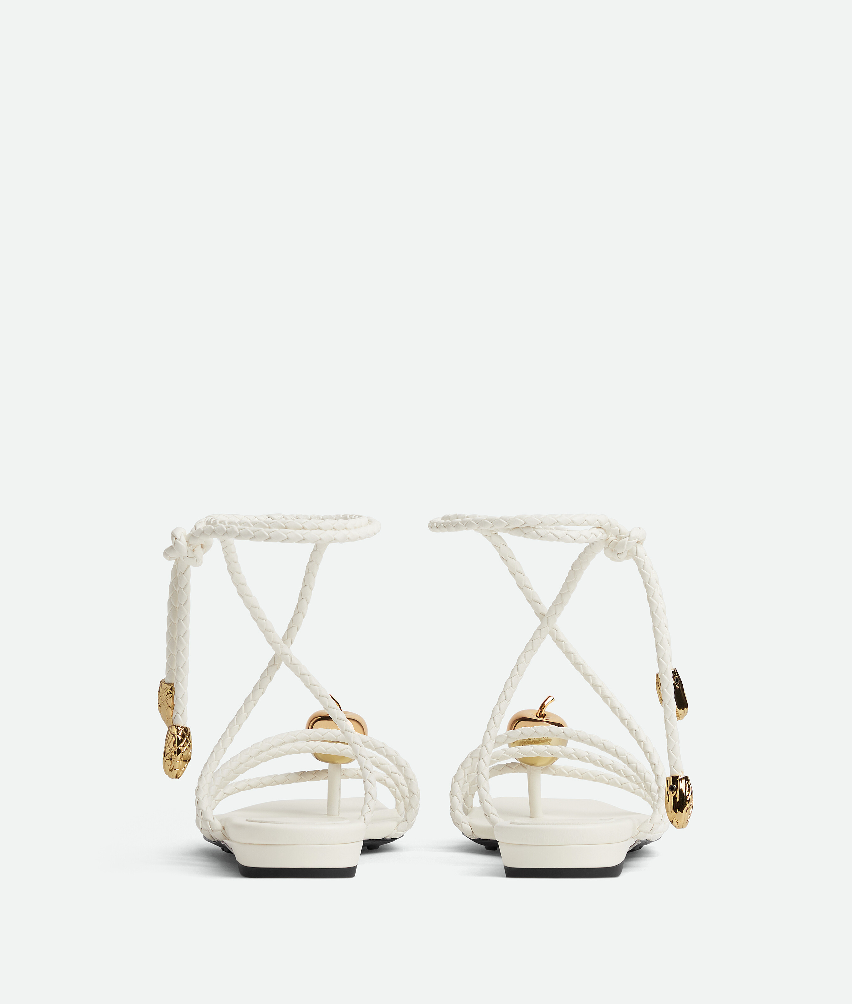 Bottega Veneta Apple Decorated Flat Sandals In White