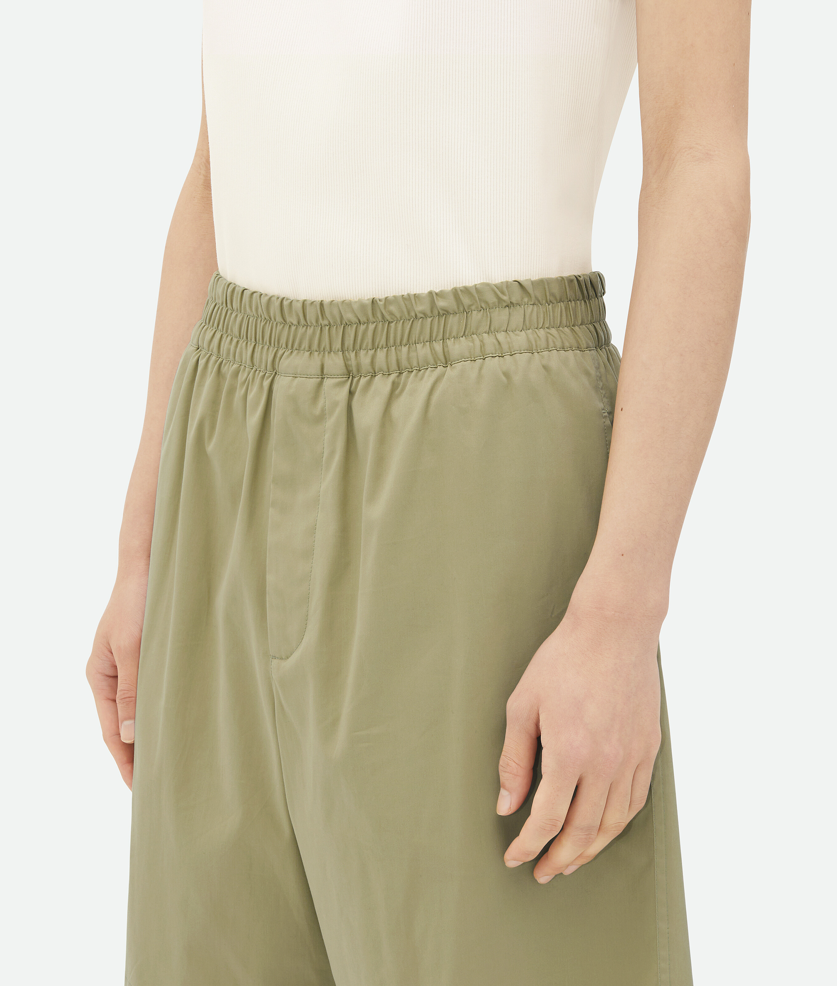 Shop Bottega Veneta Soft Cotton Shorts In Green