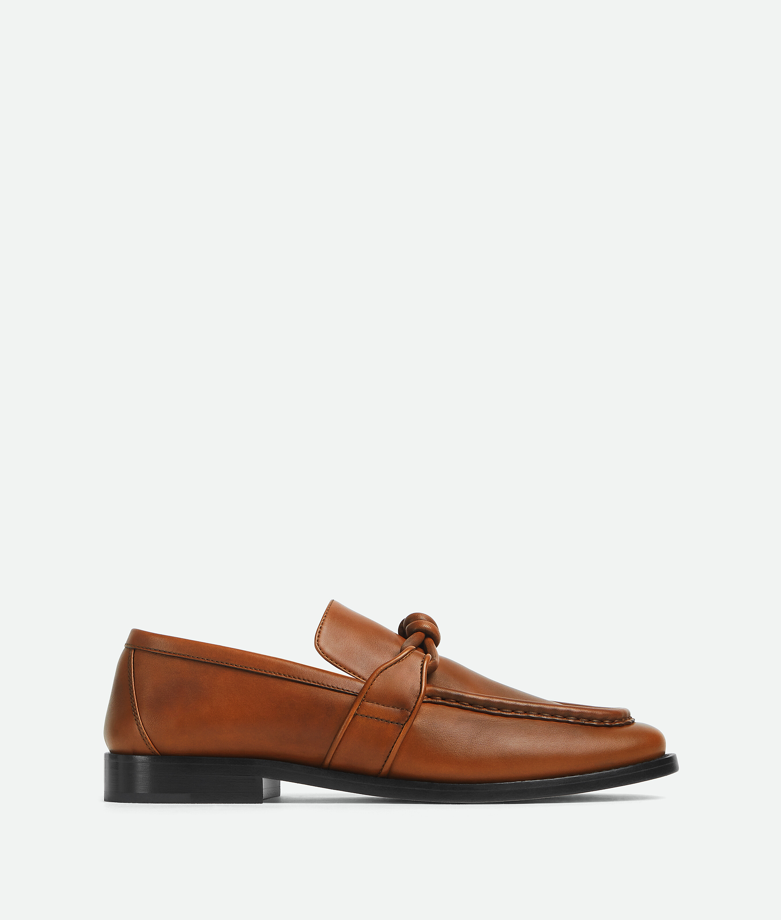 Bottega Veneta Leather Astaire Loafers Knot Detail In Brown
