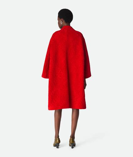 Intrecciato Suede Leather Coat