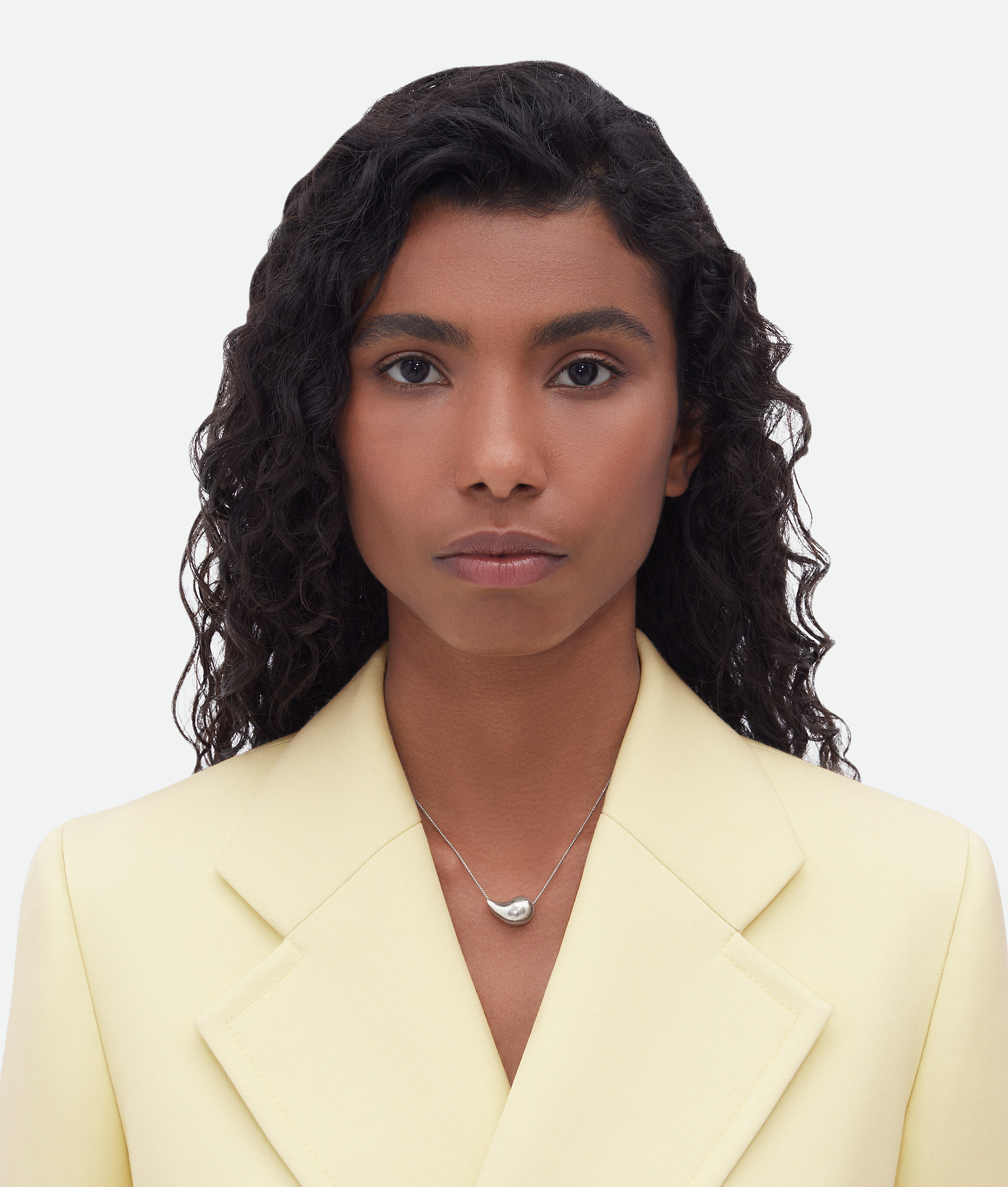 Bottega Veneta Drop Pendant Necklace In Silver