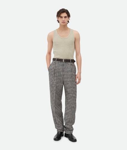 Boucle Gingham Wool Trousers