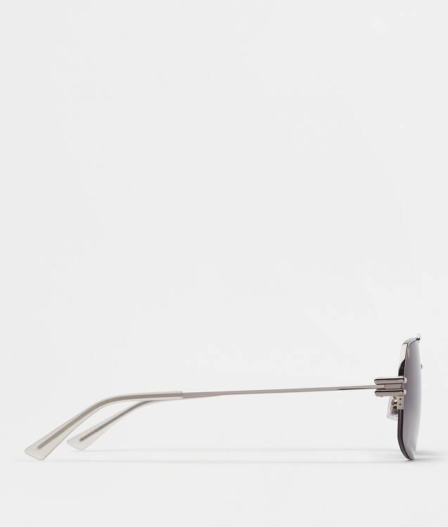 Bottega Bond Metal Halfrim Aviator Sunglasses in Silver. Shop online now.