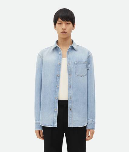Display a large version of the product image 1 - Relaxed Fit Light-Bleached Denim Shirt