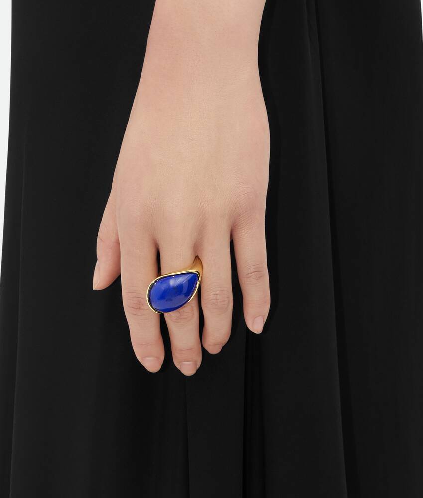 Display a large version of the product image 2 - Drop Ring With Lapis Stone