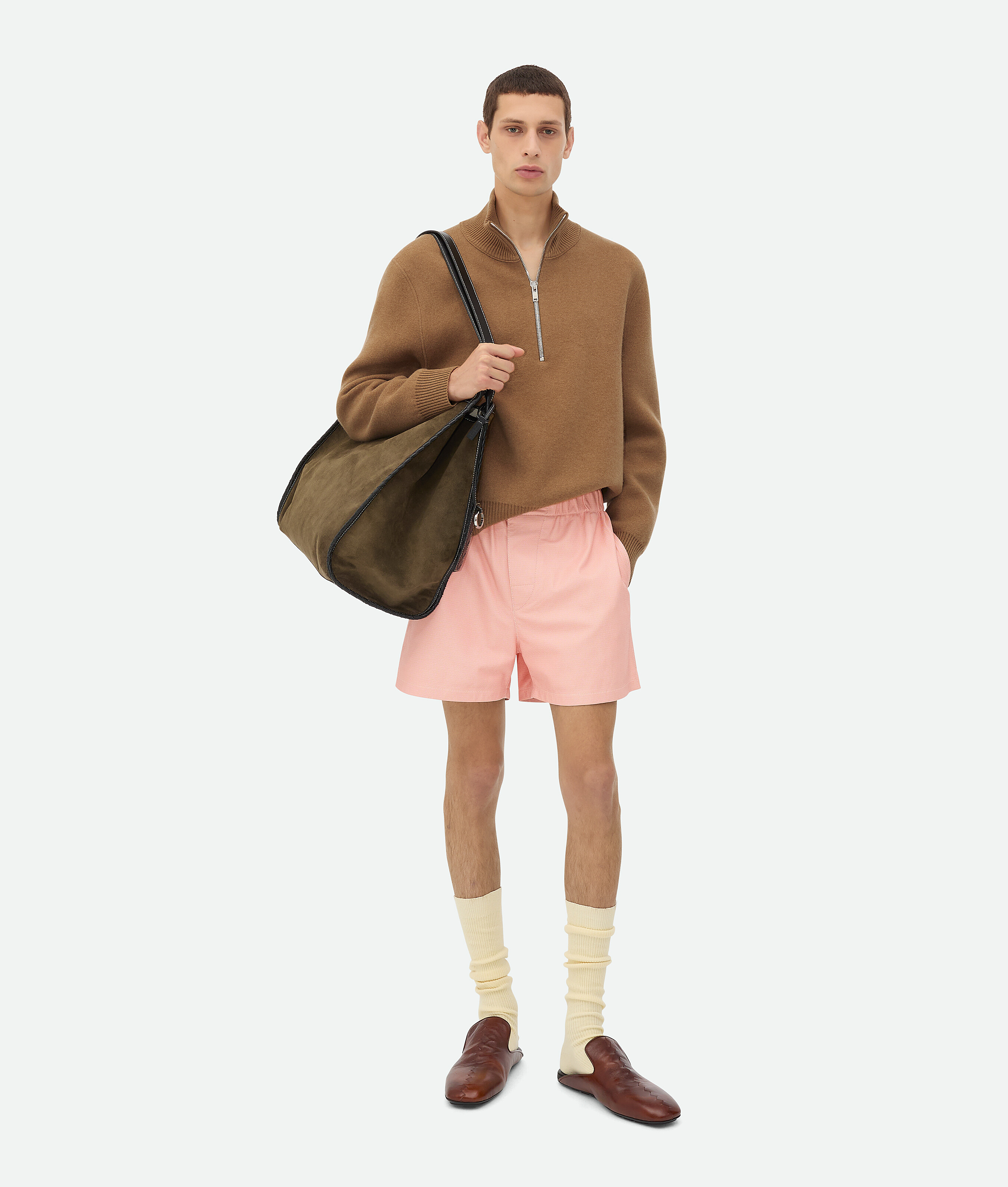 Bottega Veneta Printed Leather Boxer Shorts - Peachy - Man - L - Lambskin