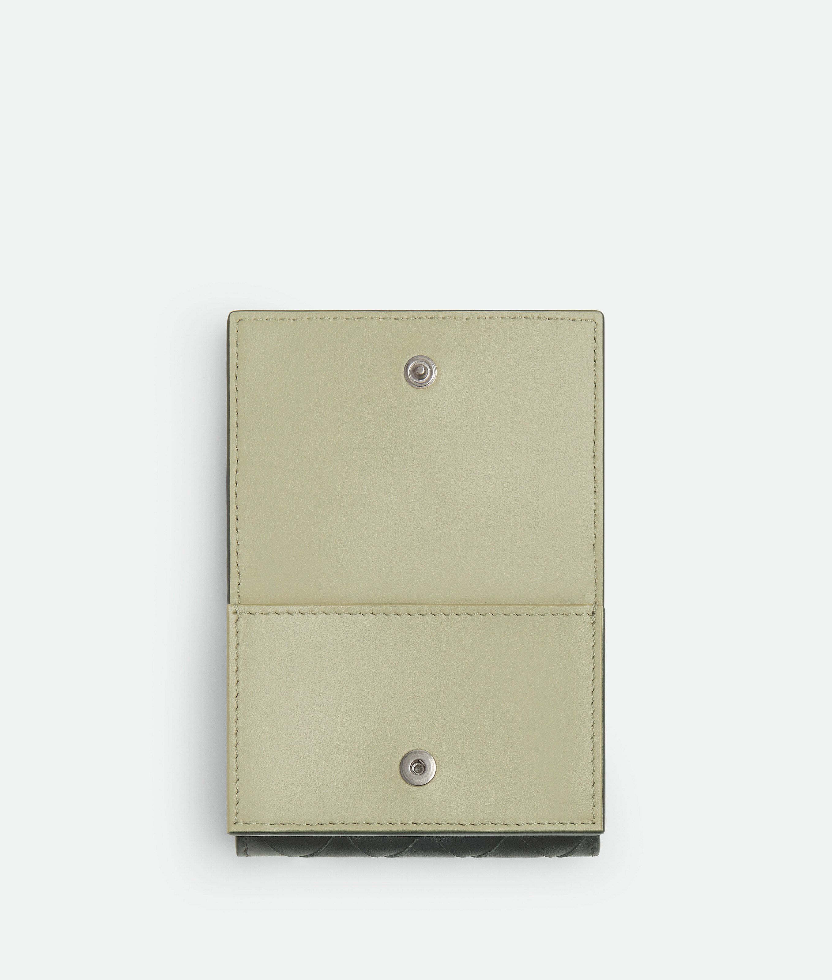 Shop Bottega Veneta Intrecciato Tiny Tri-fold Wallet In Green