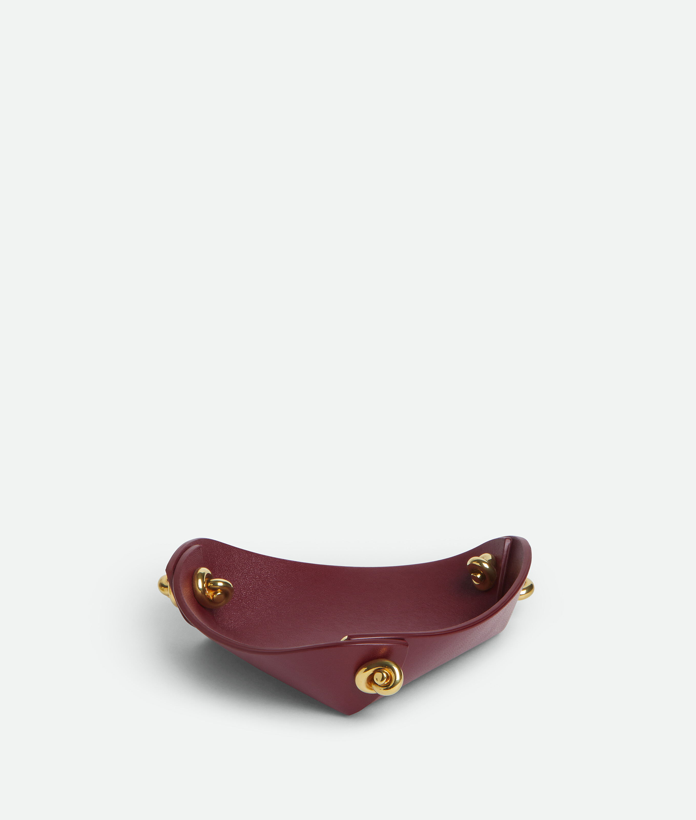 Bottega Veneta Small Leather Tray With Metal Knots - Barolo - Unisex
