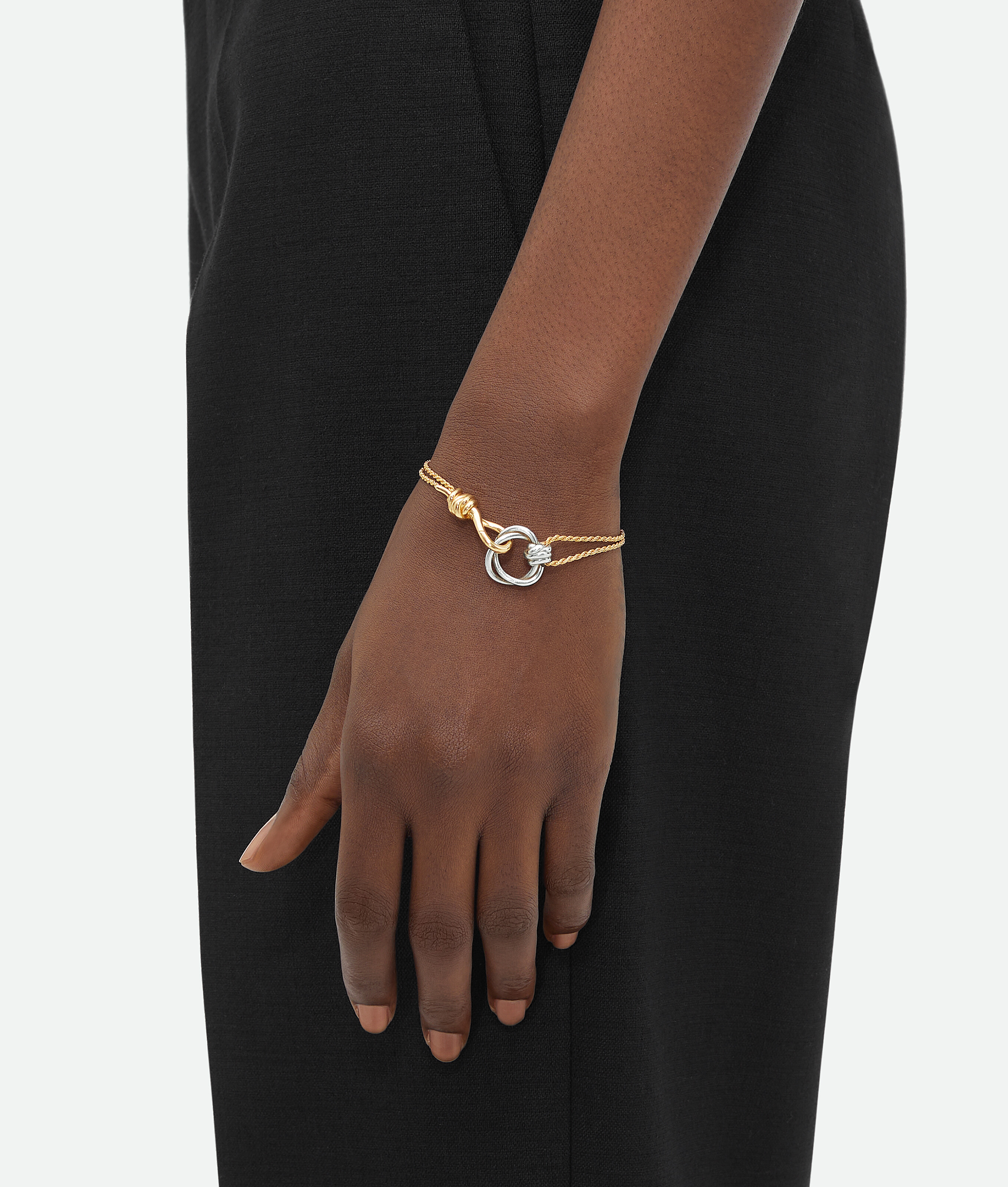 Bottega Veneta Knot Bracelet - Silver/yellow Gold - Woman - S