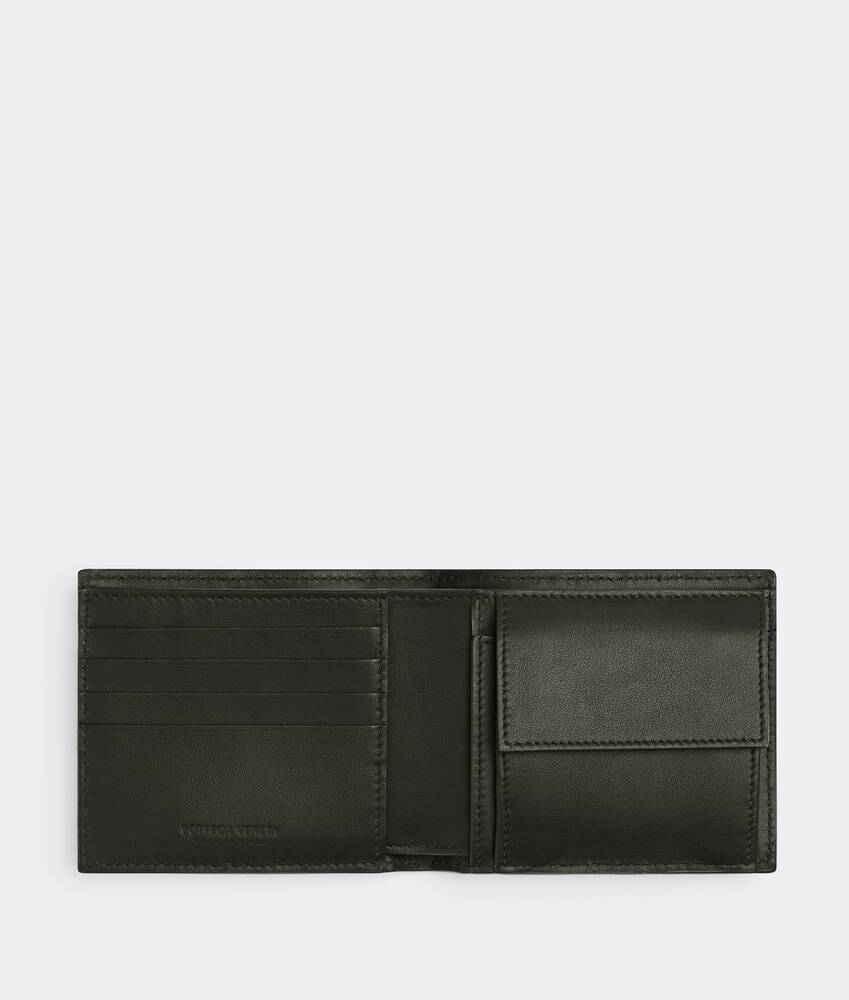 Bottega Veneta Intrecciato Bi-Fold Wallet with Coin Purse - Green - Man - Calfskin