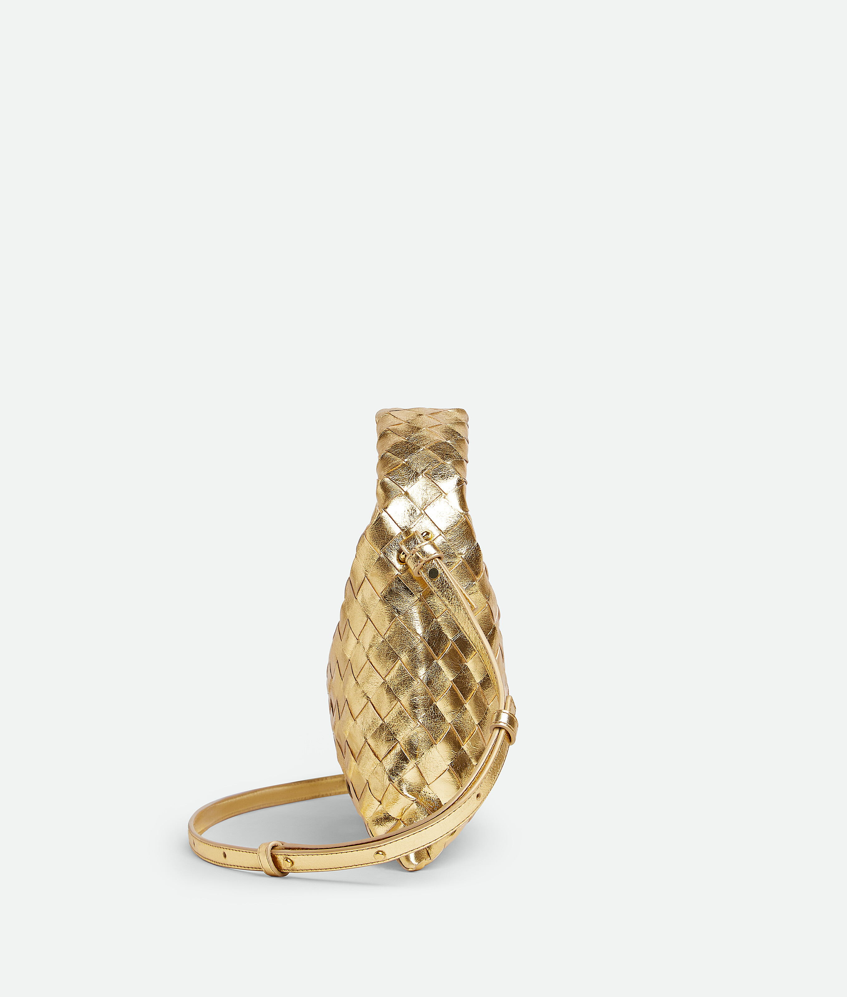 Bottega Veneta Mini Hop Handbag In 8922 Gold/muse Brass