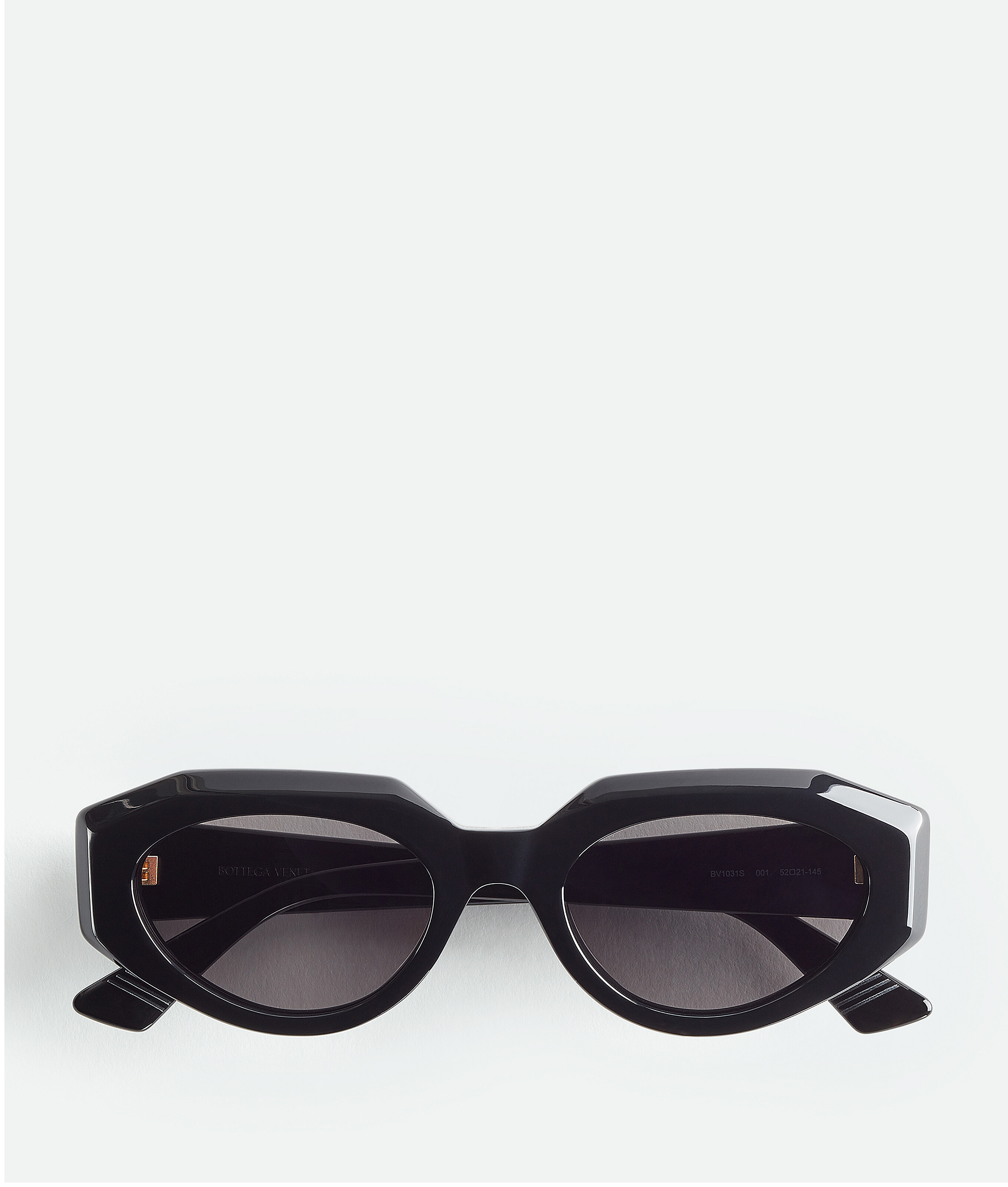 pijn bestuurder Rusland Bottega Veneta® Women's Facet Acetate Cat Eye Sunglasses in Black / Grey.  Shop online now.