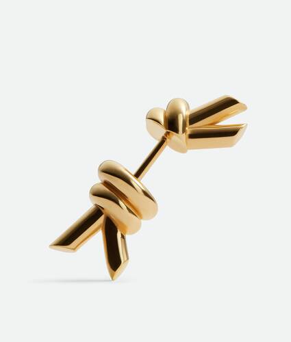Women's Knot Stud Earrings in Yellow gold Bottega Veneta Belgium EN - Image 3