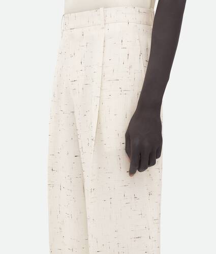 Textured Criss-Cross Viscose Silk Trousers