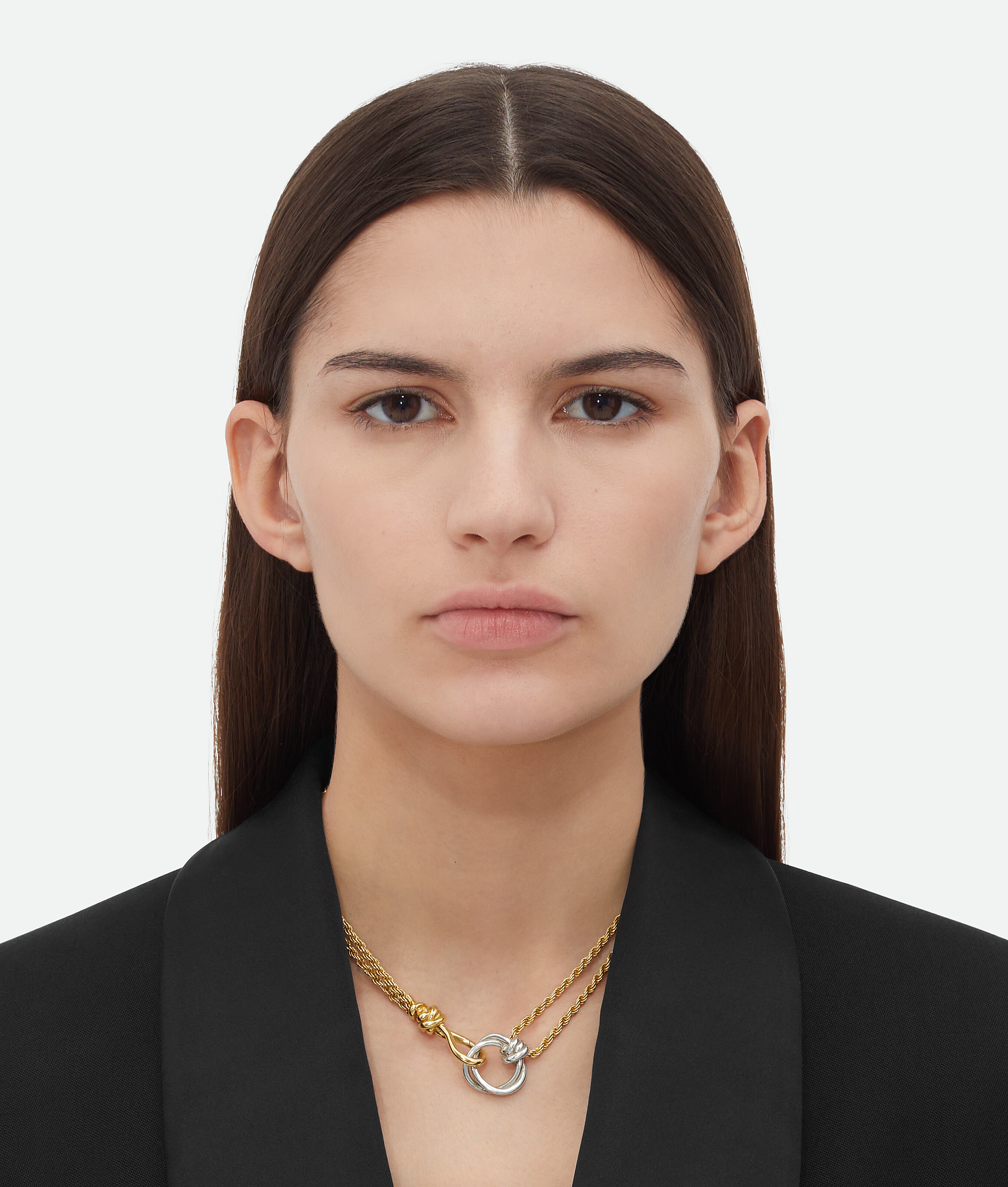 Bottega Veneta Knot Necklace - Silver/yellow Gold - Woman