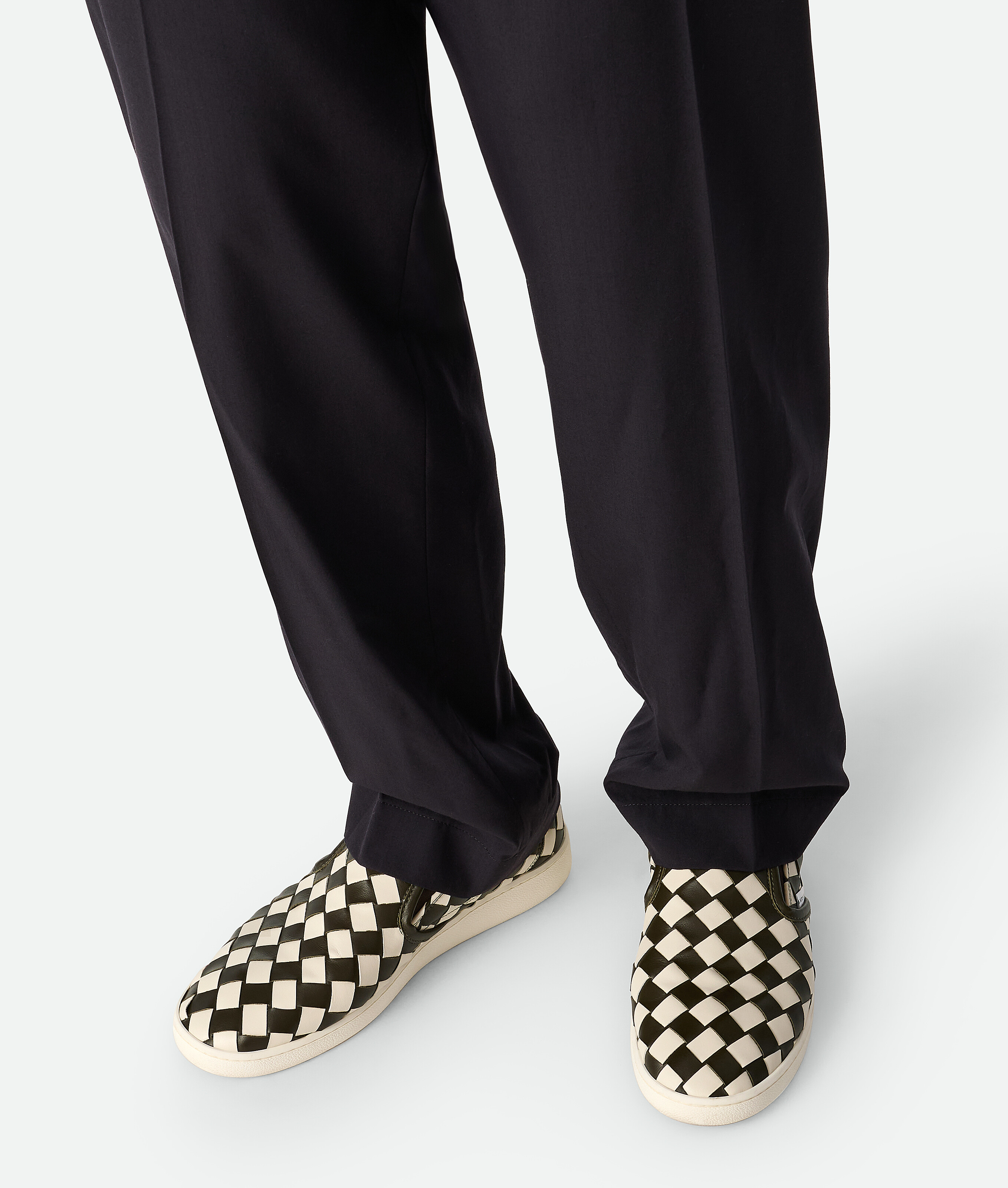 Bottega Veneta Men Sawyer Sneaker City Calfskin Bicolor In White